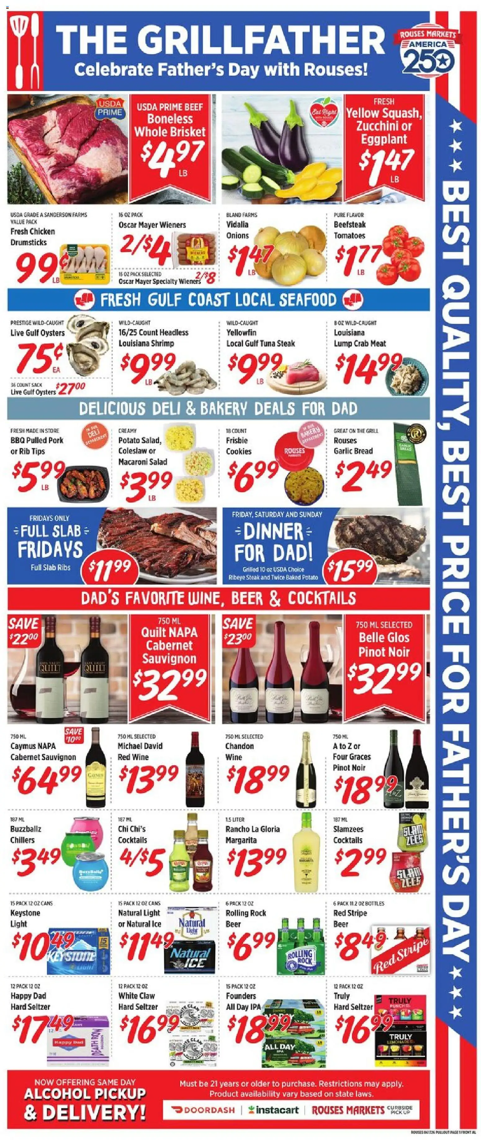 Rouses Weekly Ad - AL - valid from 17.06.2026 | Page: 3 | Products: Bread, Beef, Salad, Grill