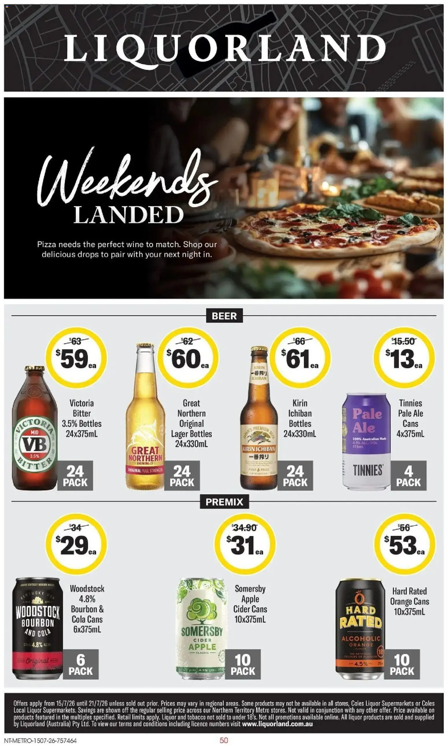Coles catalogue - valid from 15/07/2026 | Page: 50 | Products: Wine, Beer, Bourbon, Press