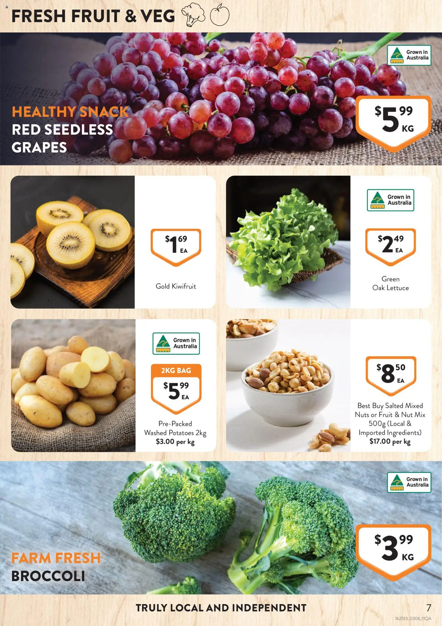 Foodworks catalogue - valid from 03.06.2026 | Page: 7 | Products: Lettuce, Kiwifruit, Grapes, Bag