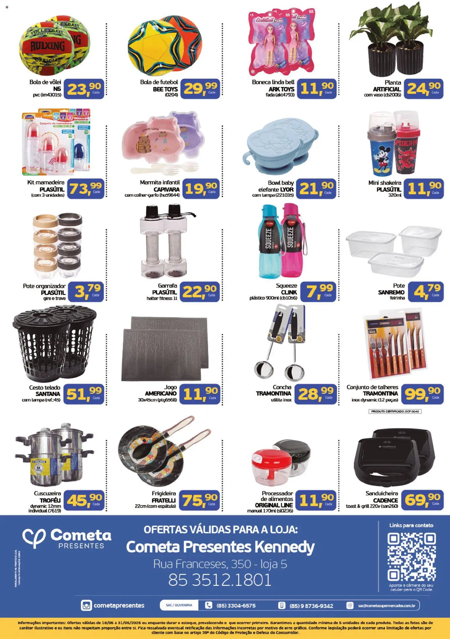 Cometa Supermercados Folheto - válido de 18.05.2026 | Página: 2 | Produtos: Bola de futebol, Sanduicheira, Frigideira, Base
