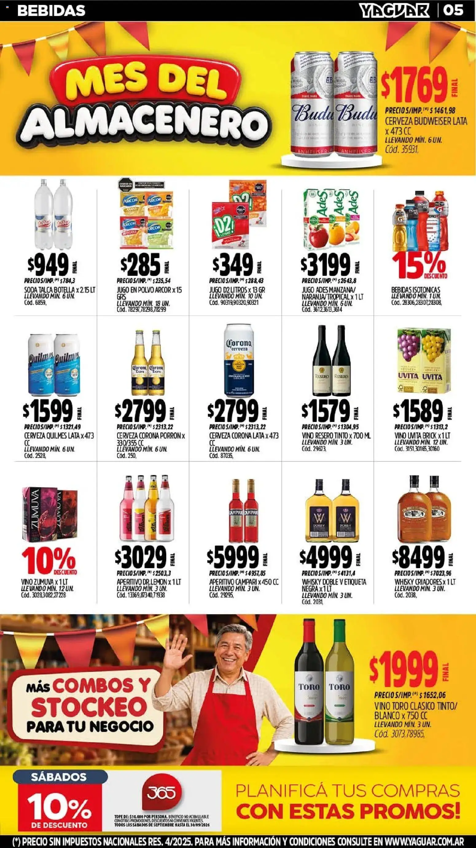 Yaguar - Oferta Semanal San Juan │ válido desde el 21/09/2026 | Página: 5 | Productos: Botella, Polvo, Jugo, Cerveza