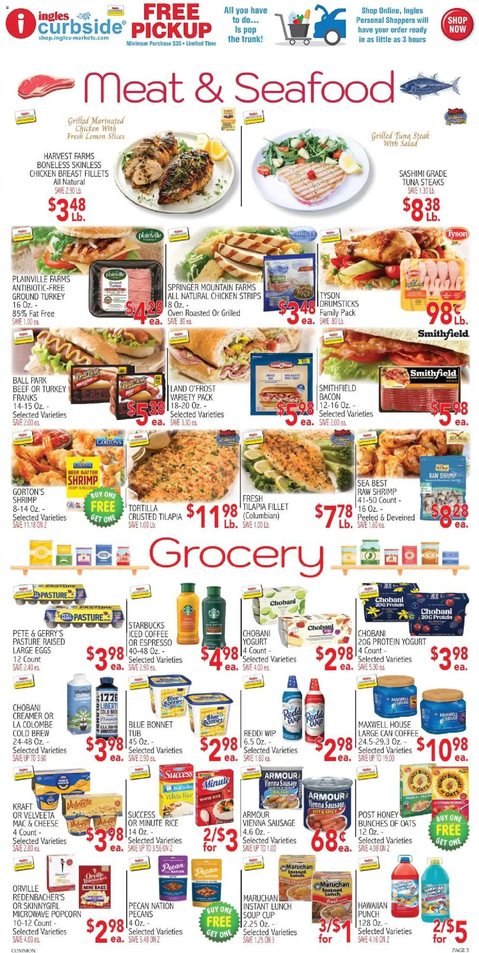 Ingles Weekly Ad - valid from 09/16/2026 | Page: 3 | Products: Poncho, Salad, Seafood, Iced coffee