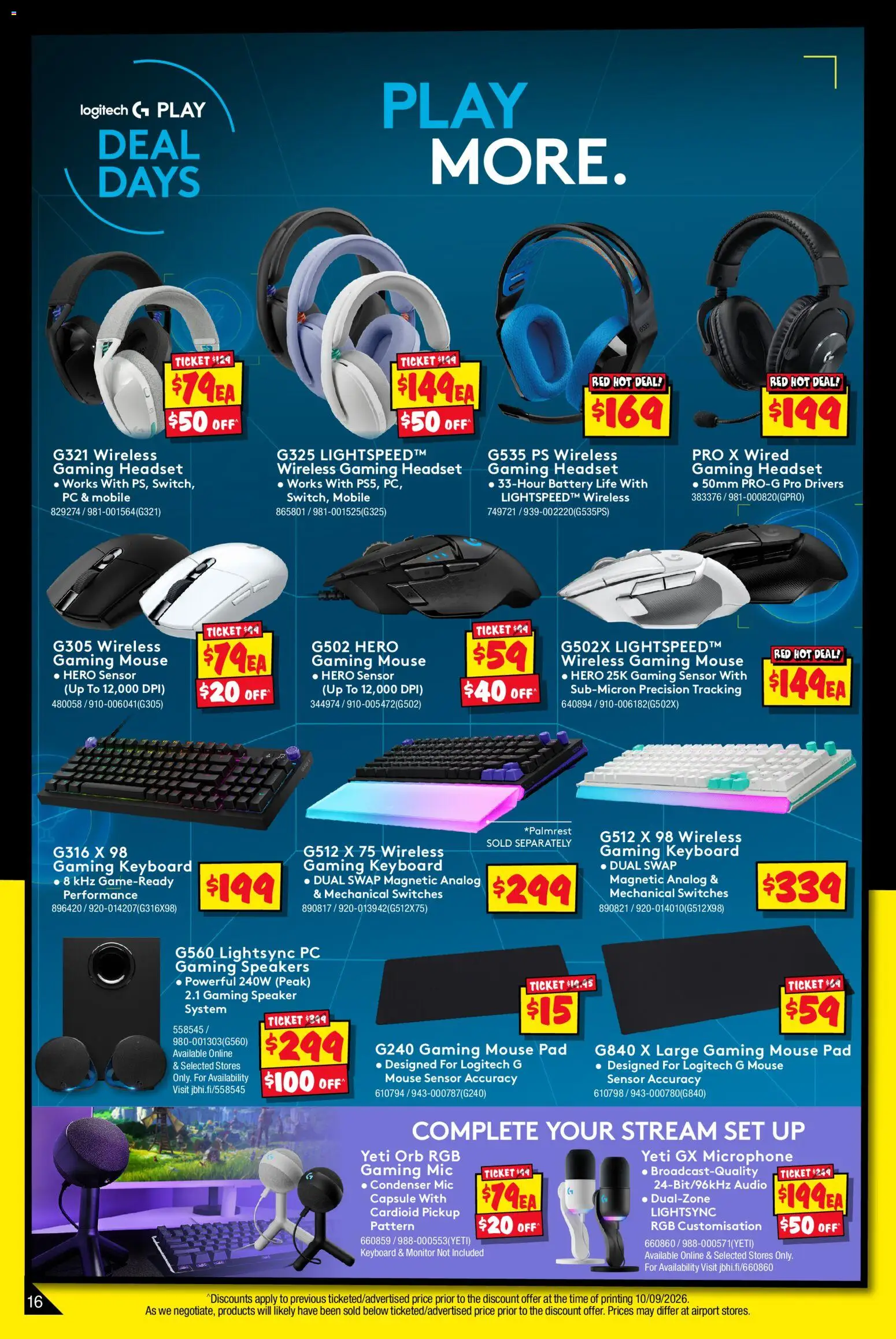 JB Hi-Fi catalogue - valid from 24/09/2026 | Page: 16 | Products: Monitor, Pc, Keyboard, Headset
