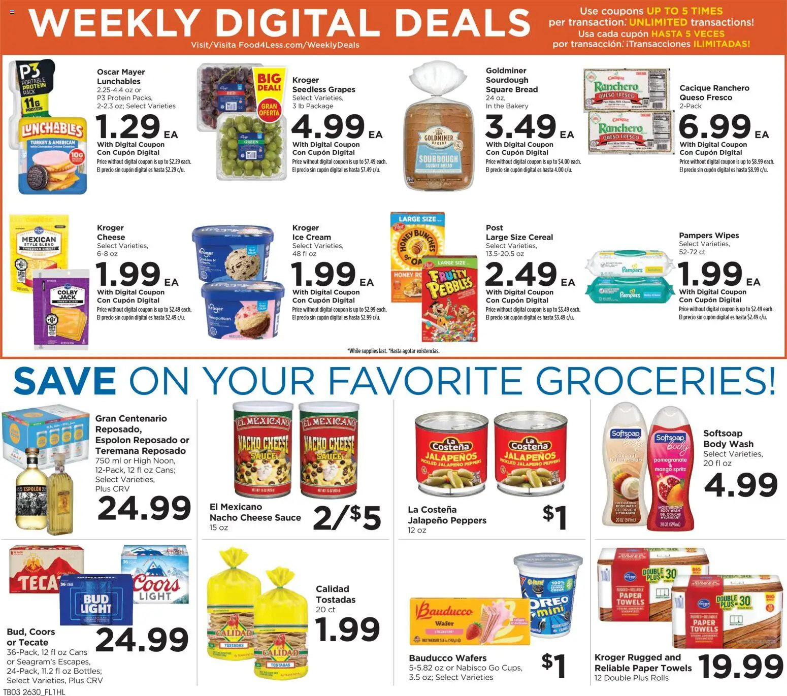 Food 4 Less Weekly Ad - valid from 08/26/2026 | Page: 4 | Products: Bakery, Peppers, Bread, Wafers