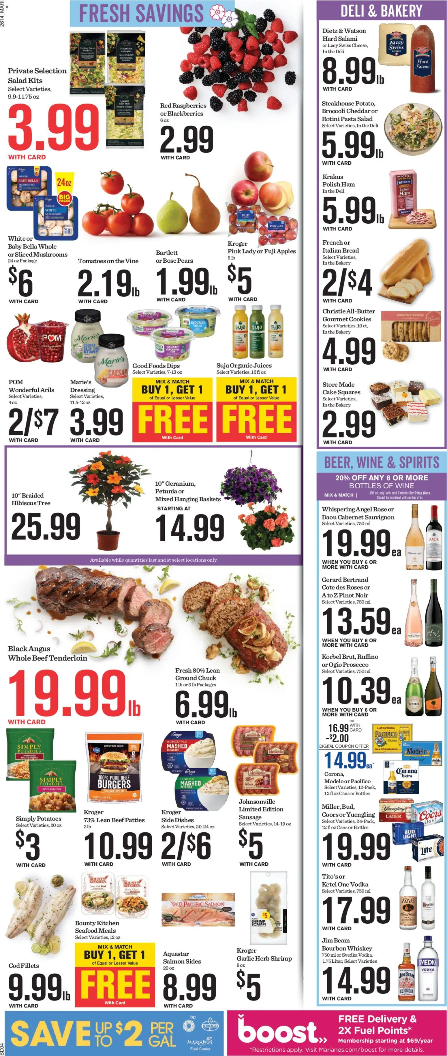 Mariano's Weekly Ad - valid from 06.05.2026 | Page: 7 | Products: Salami, Apples, Whiskey, Avocado