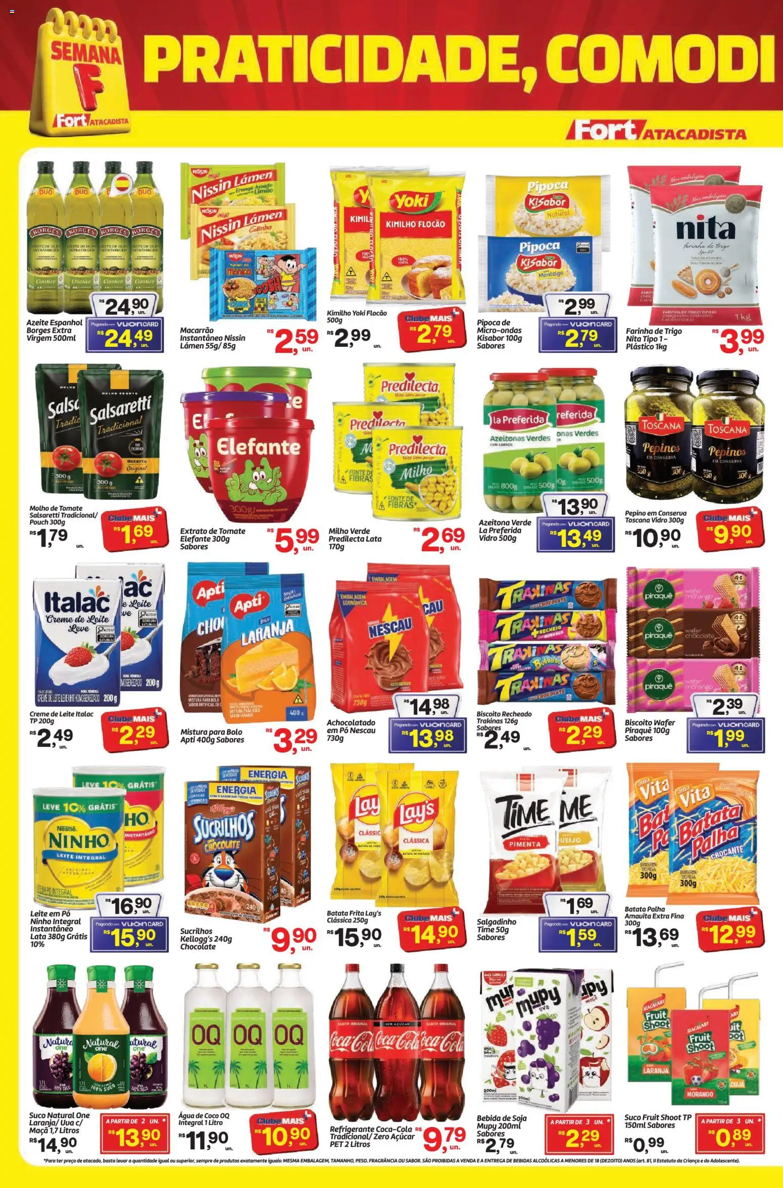 Fort Atacadista Folheto - válido de 30/07/2026 | Página: 2 | Produtos: Leite integral, Batata palha, Mistura para bolo, Leite em pó