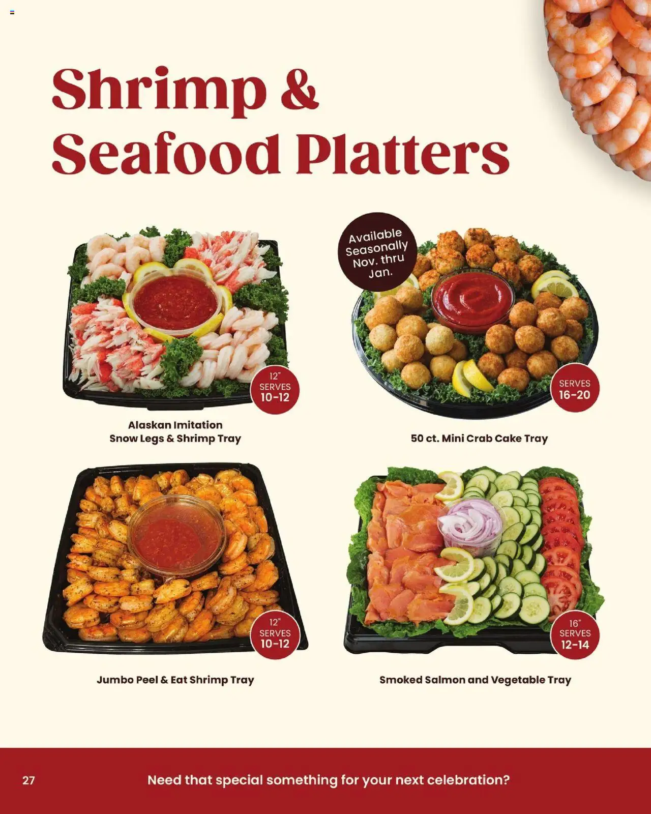 Acme Entertaining Guide - valid from 10/03/2025 | Page: 28 | Products: Shrimp, Seafood, Cake, Smoked salmon
