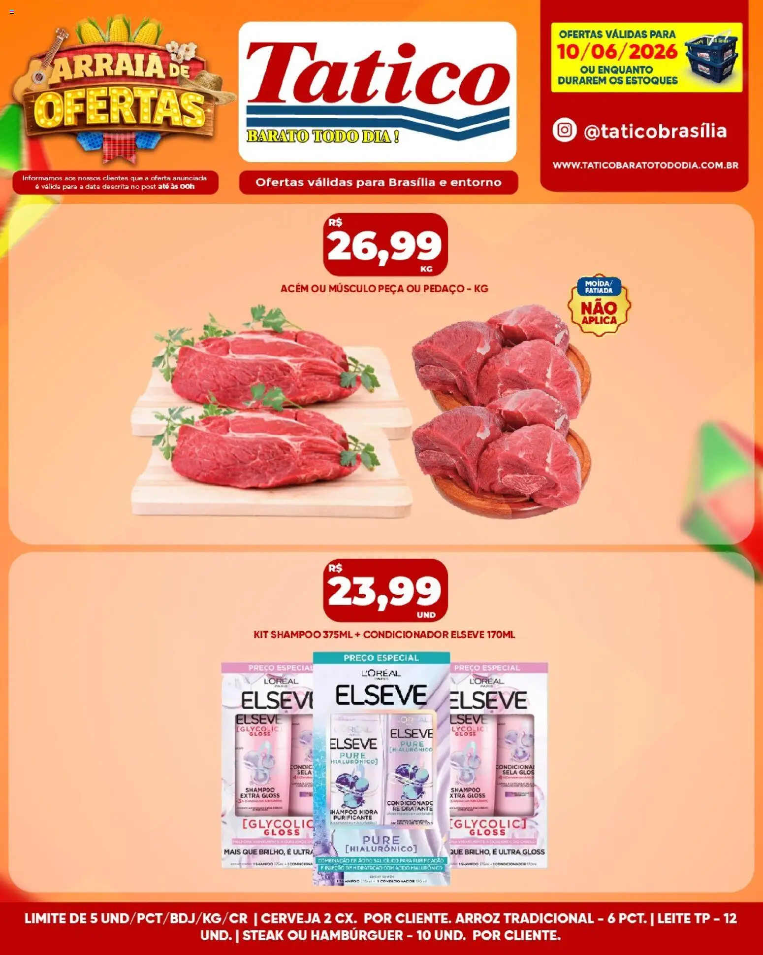 Tatico Folheto - válido de 11.06.2026 | Página: 46 | Produtos: Shampoo, Condicionador, Arroz, Hambúrguer