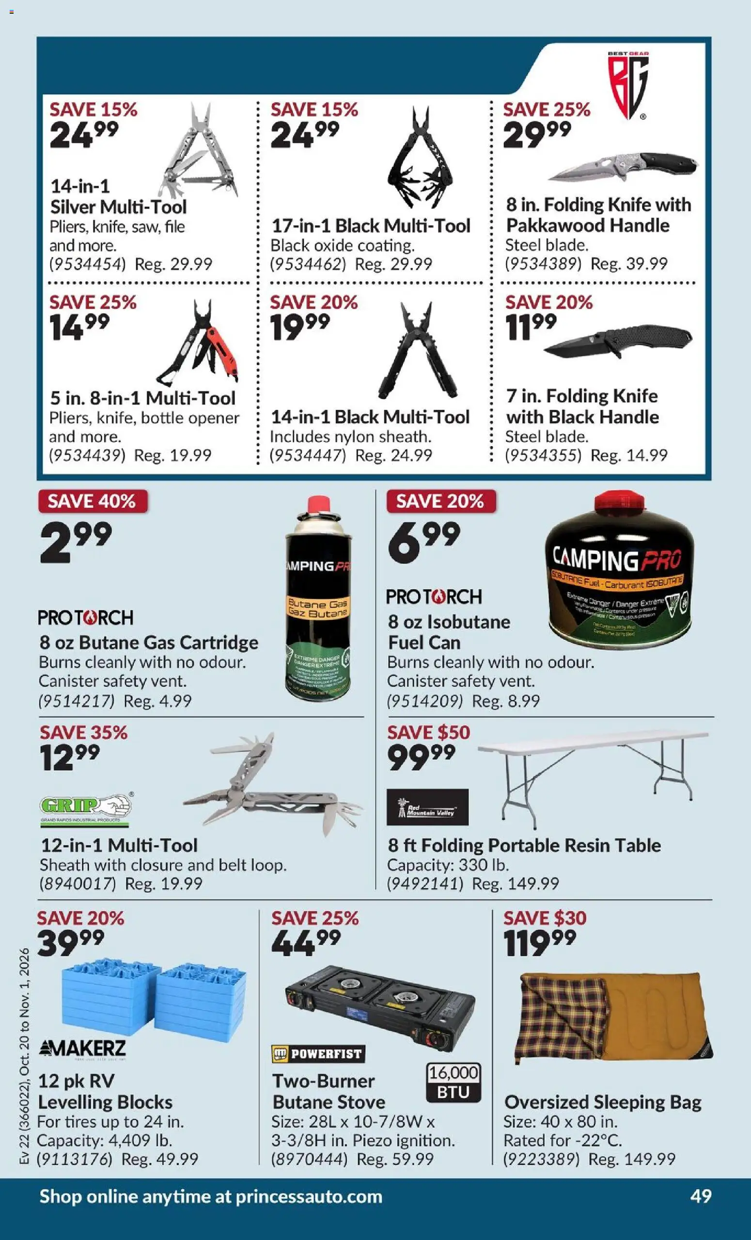 Princess Auto flyer valid from Oct 20, 2026 | Page: 52