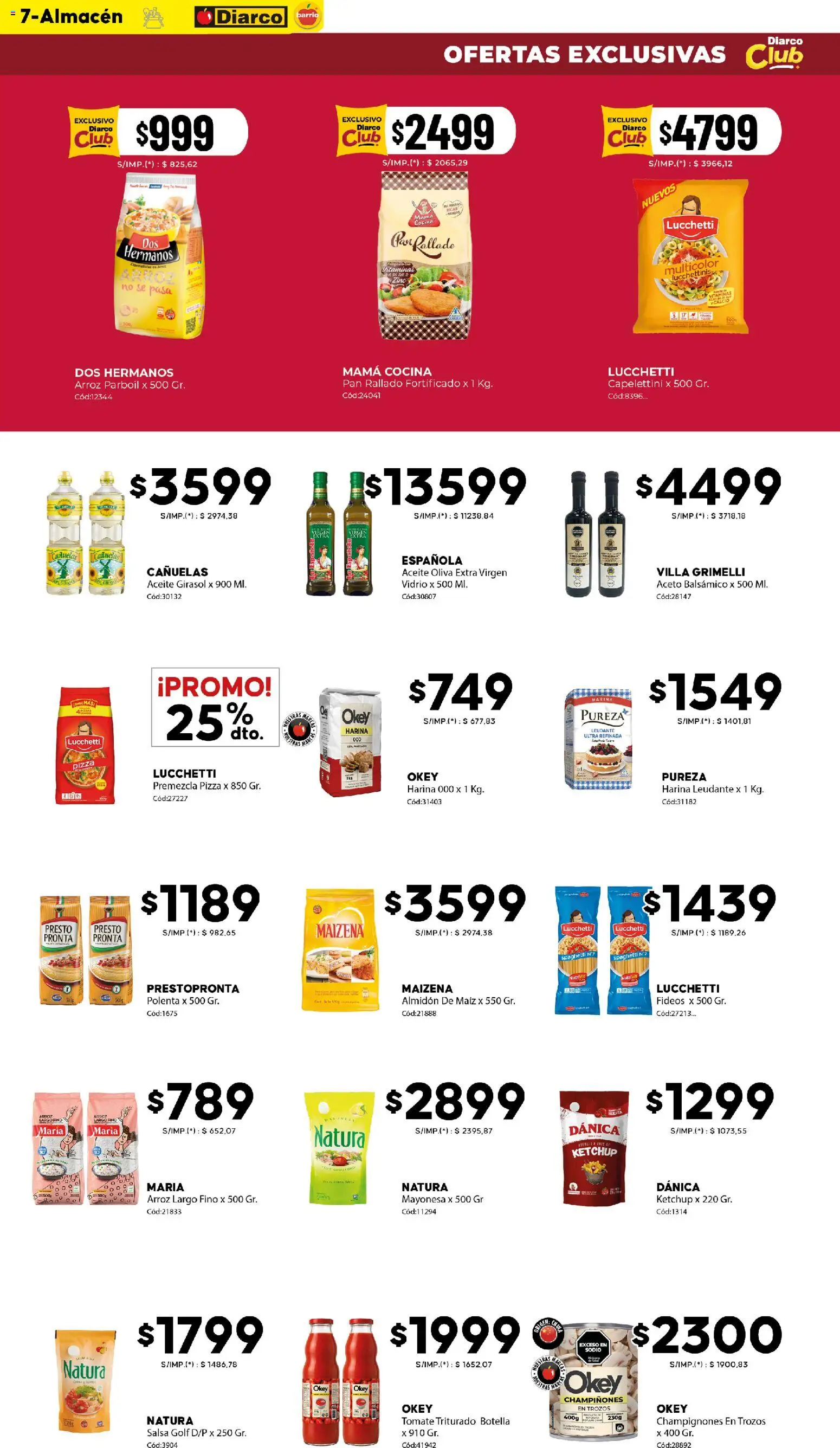 Diarco - Ofertas Diarco Barrio │ válido desde el 20/07/2026 | Página: 7 | Productos: Harina, Polenta, Salsa Golf, Arroz