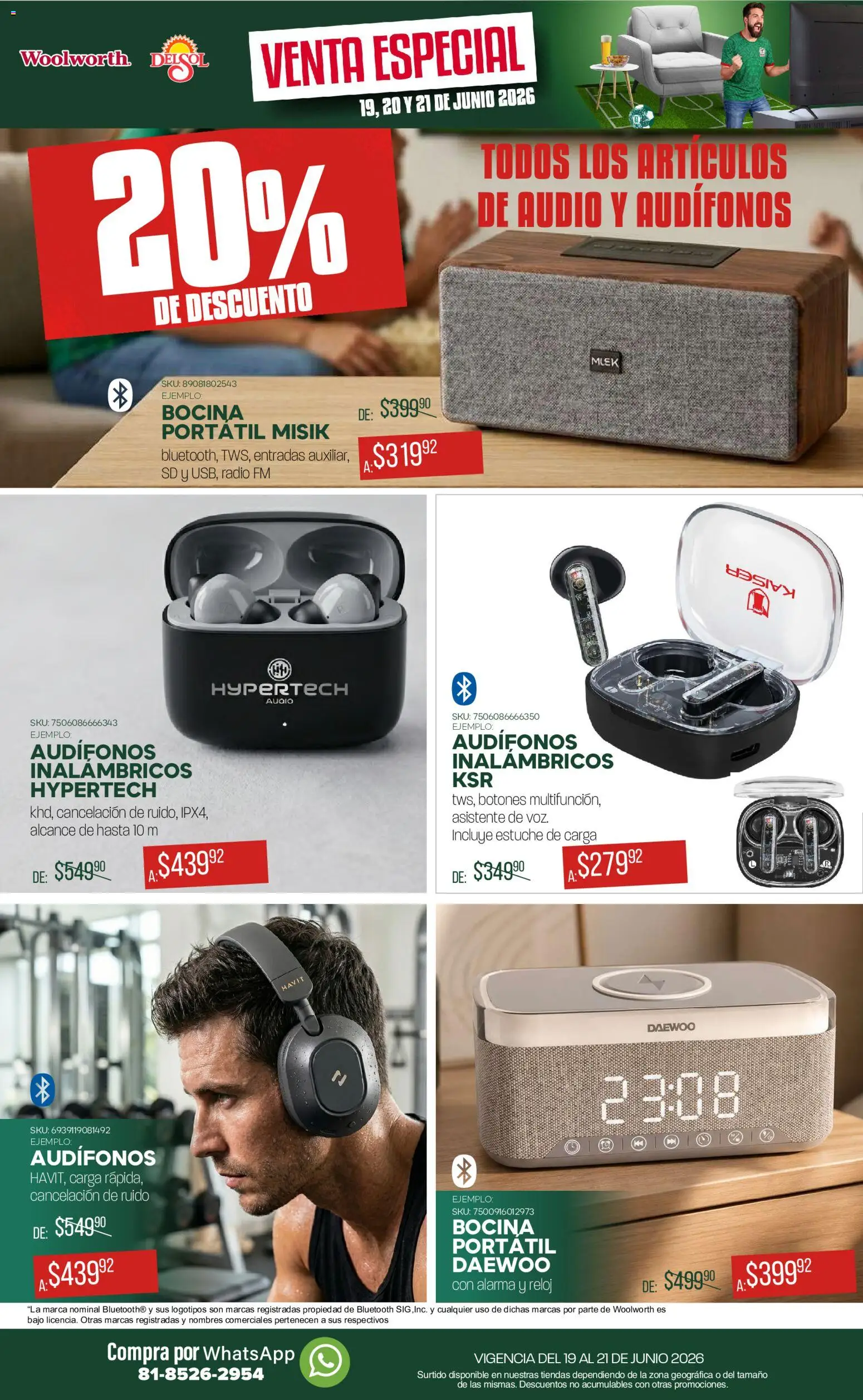 Nuevas ofertas de Del Sol y Woolworth válidas en toda la República Mexicana desde el 19.06.2026. ¡Encuentra las mejores ofertas en Del Sol y Woolworth catálogo! | Página: 9