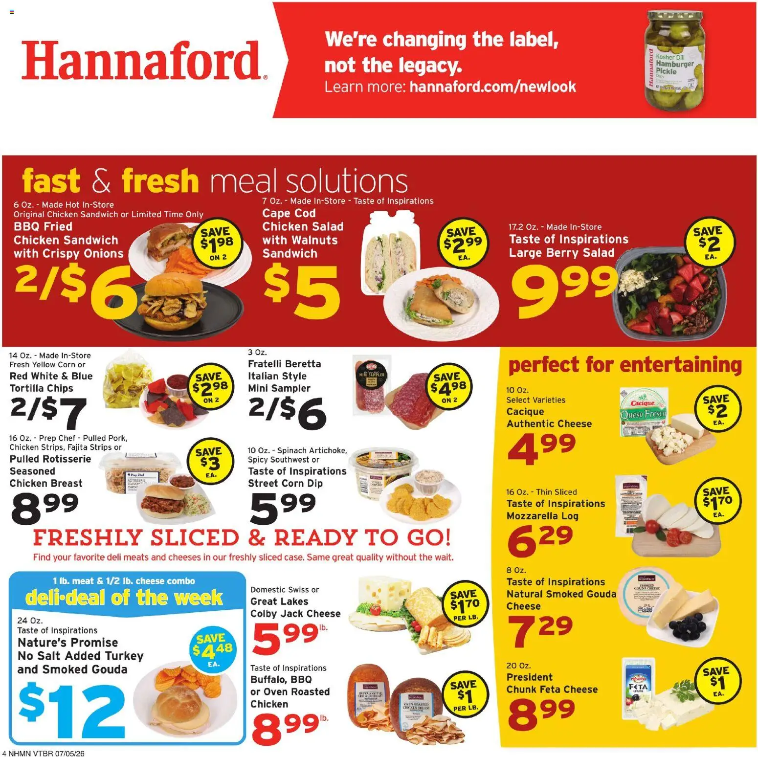 Hannaford Weekly Ad - valid from 07/05/2026 | Page: 4 | Products: Corn, Spinach, Cheese, Dill