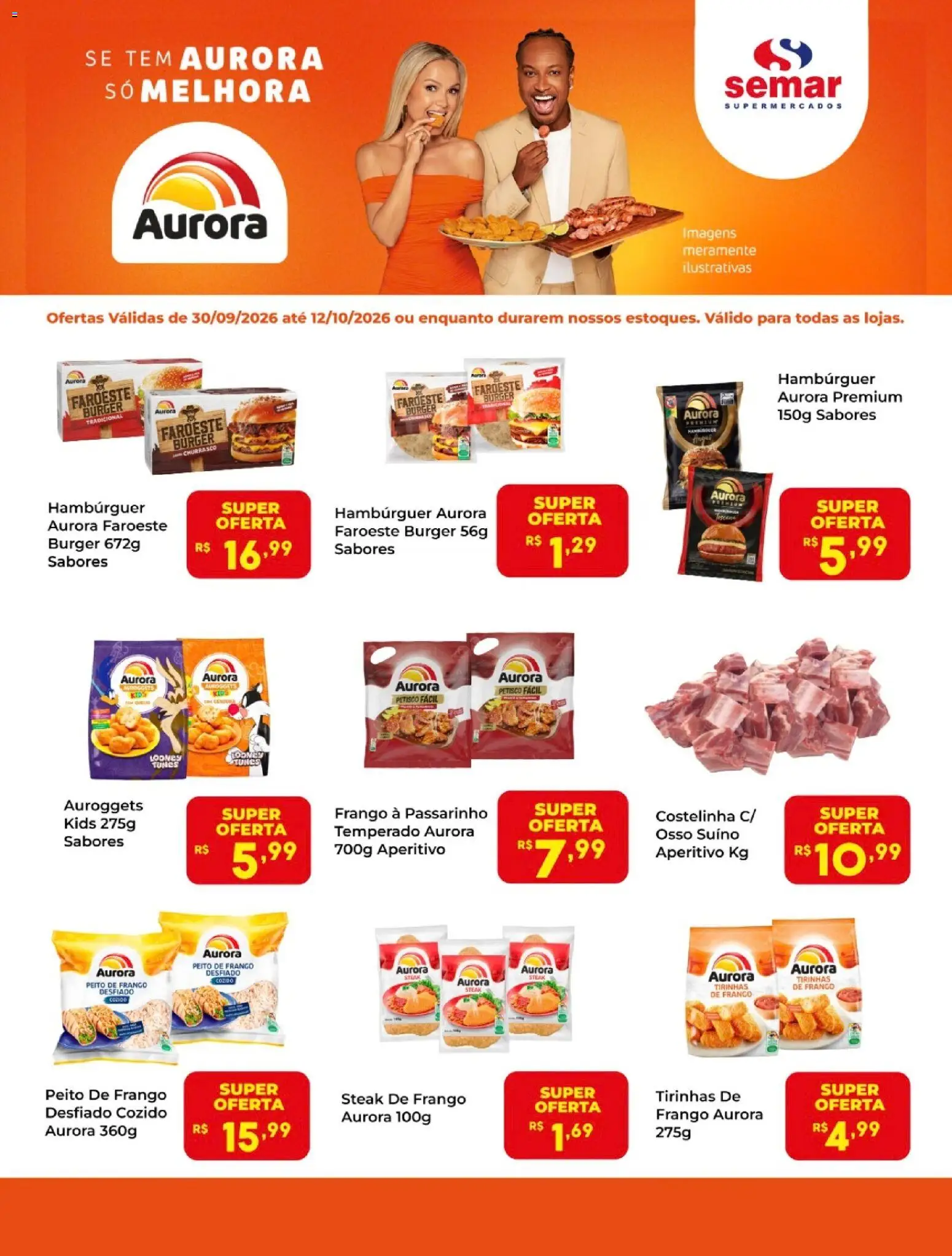 Semar Supermercado Folheto - válido de 30/09/2026 | Página: 1 | Produtos: Frango desfiado, Steak, Hambúrguer, Peito de frango