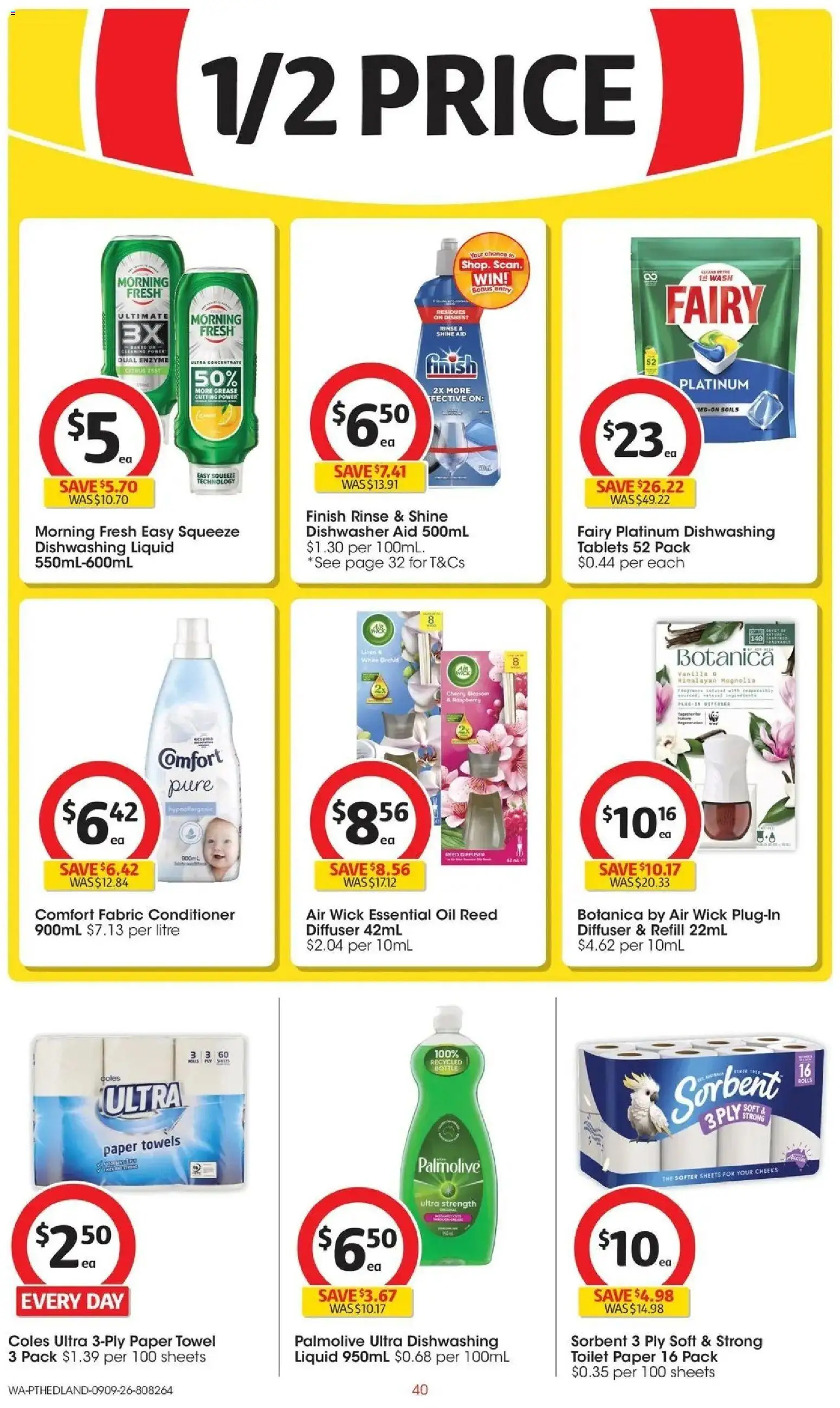 ﻿Coles catalogue valid from 09/09/2026 > Online Australia | Page: 40 | Products: Towels, Orchid, Dishwasher, Tablets
