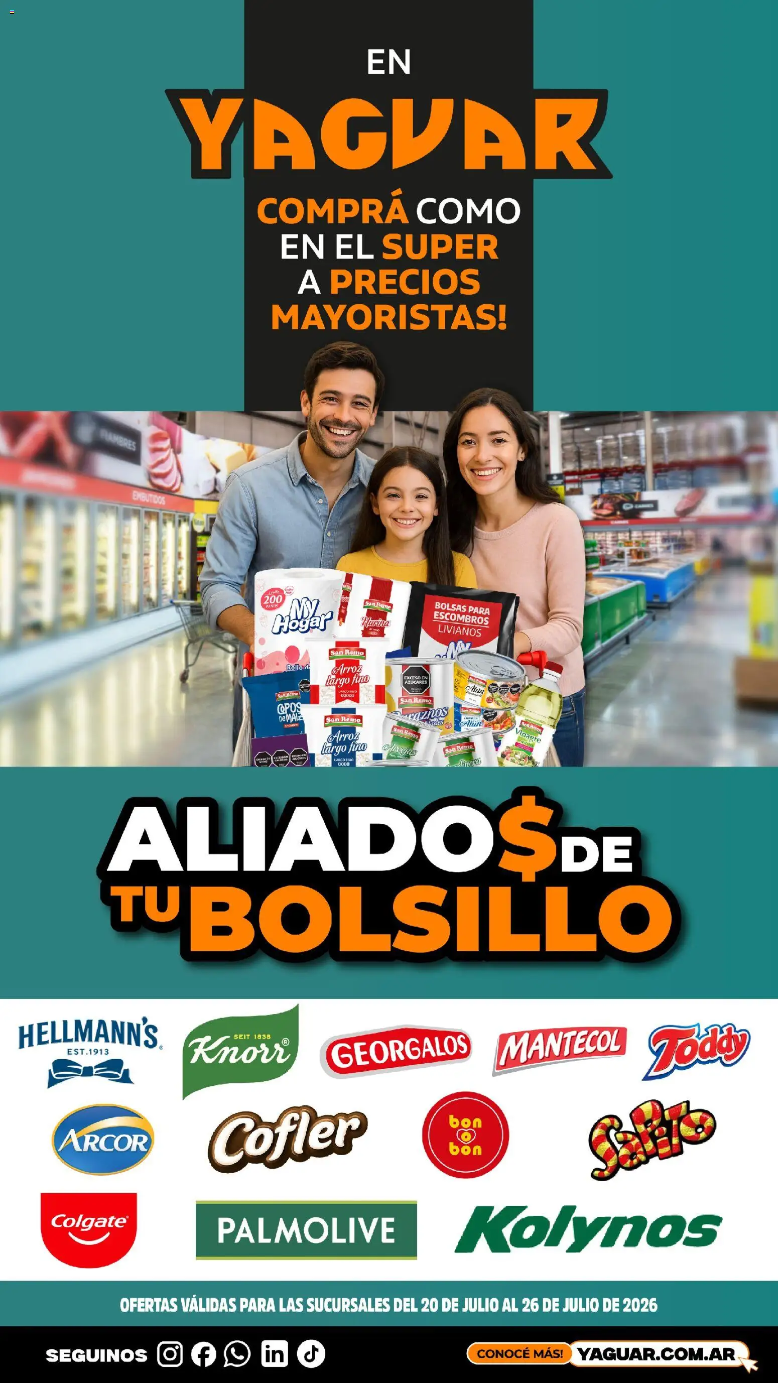Yaguar - Oferta semanal Parque Chacabuco │ válido desde el 20/07/2026 | Página: 1 | Productos: Copos, Vinagre, Arroz