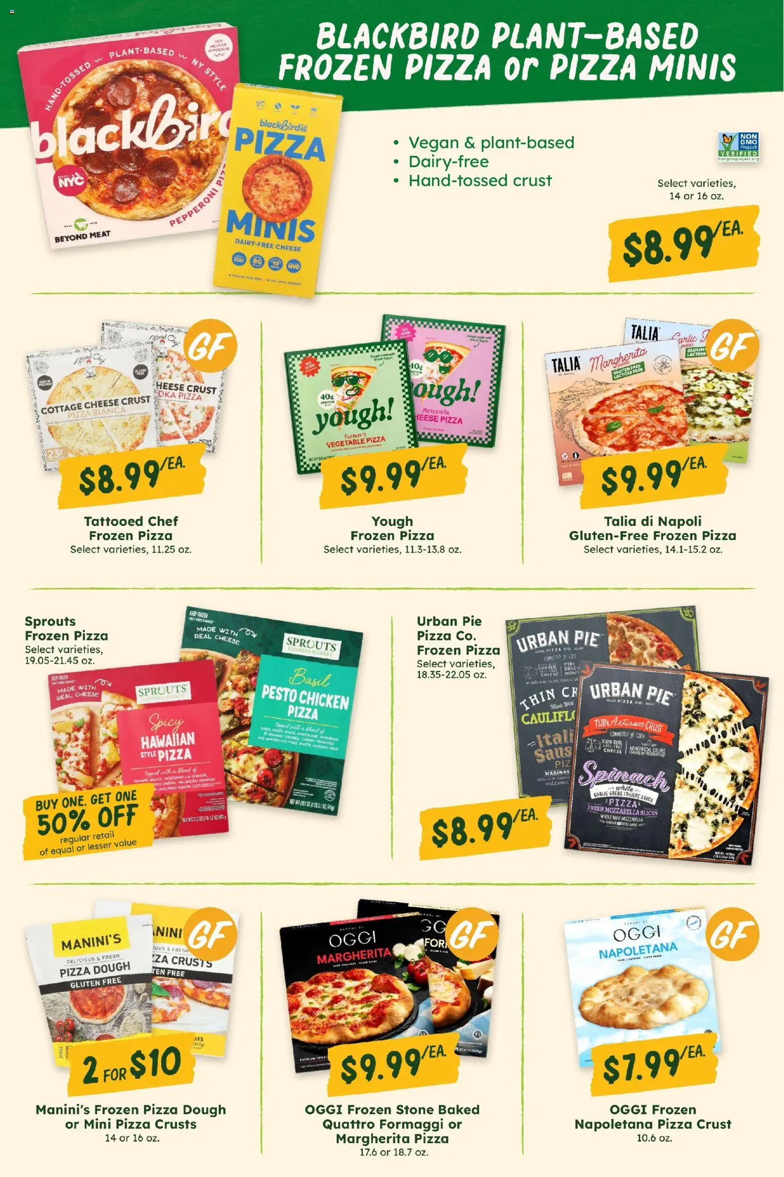 Sprouts Monthly Ad - valid from 08/26/2026 | Page: 18 | Products: Spinach, Cottage cheese, Sauce, Frozen pizza