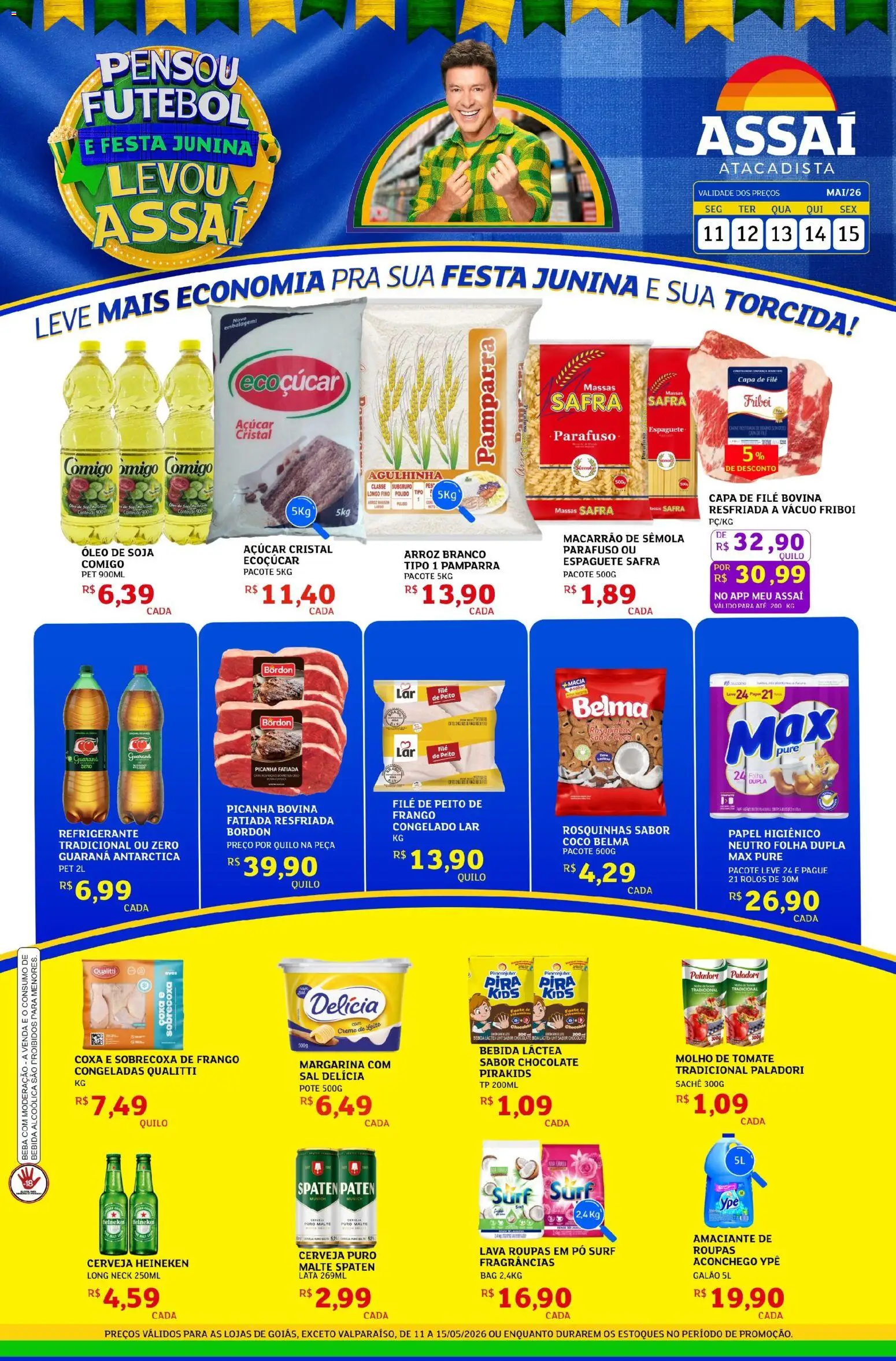 Assaí Atacadista Folheto - válido de 11.05.2026 | Página: 1 | Produtos: Guaraná, Leite, Frango, Amaciante