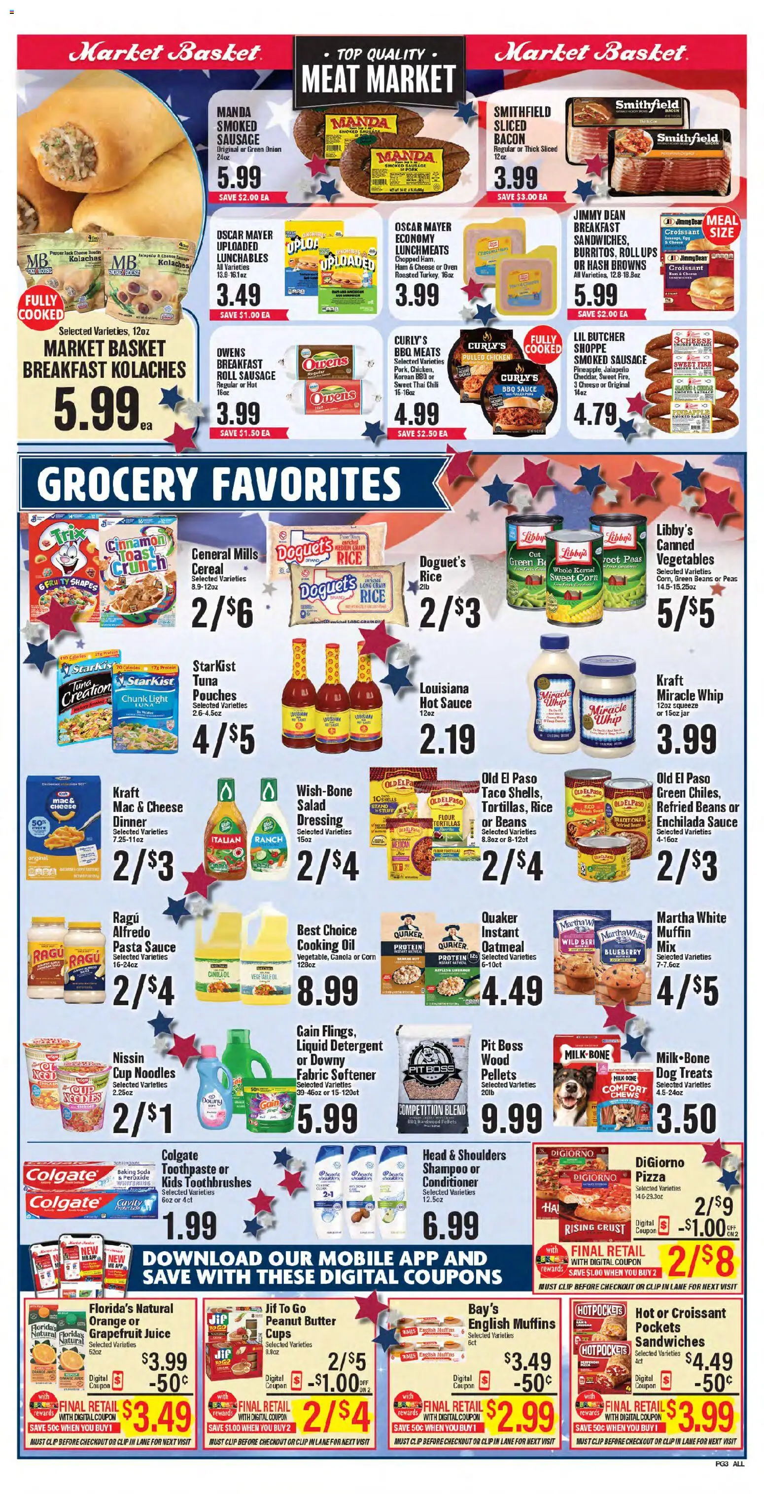 Market Basket Weekly Ad - valid from 10.06.2026 | Page: 5 | Products: Butter, Rice, Fabric softener, Onion