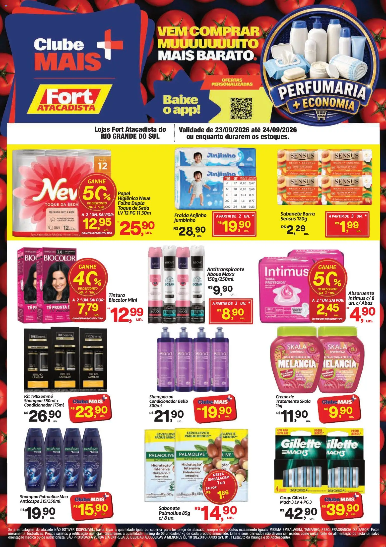 Fort Atacadista Folheto - válido de 23/09/2026 | Página: 1 | Produtos: Condicionador, Leite, Sabonete, Absorvente