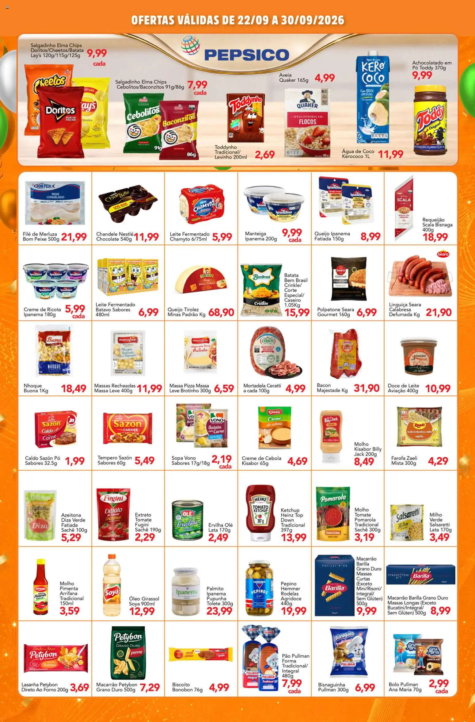 Supermercados Joanin Folheto - válido de 22/09/2026 | Página: 5 | Produtos: Pão, Massa, Água, Bacon