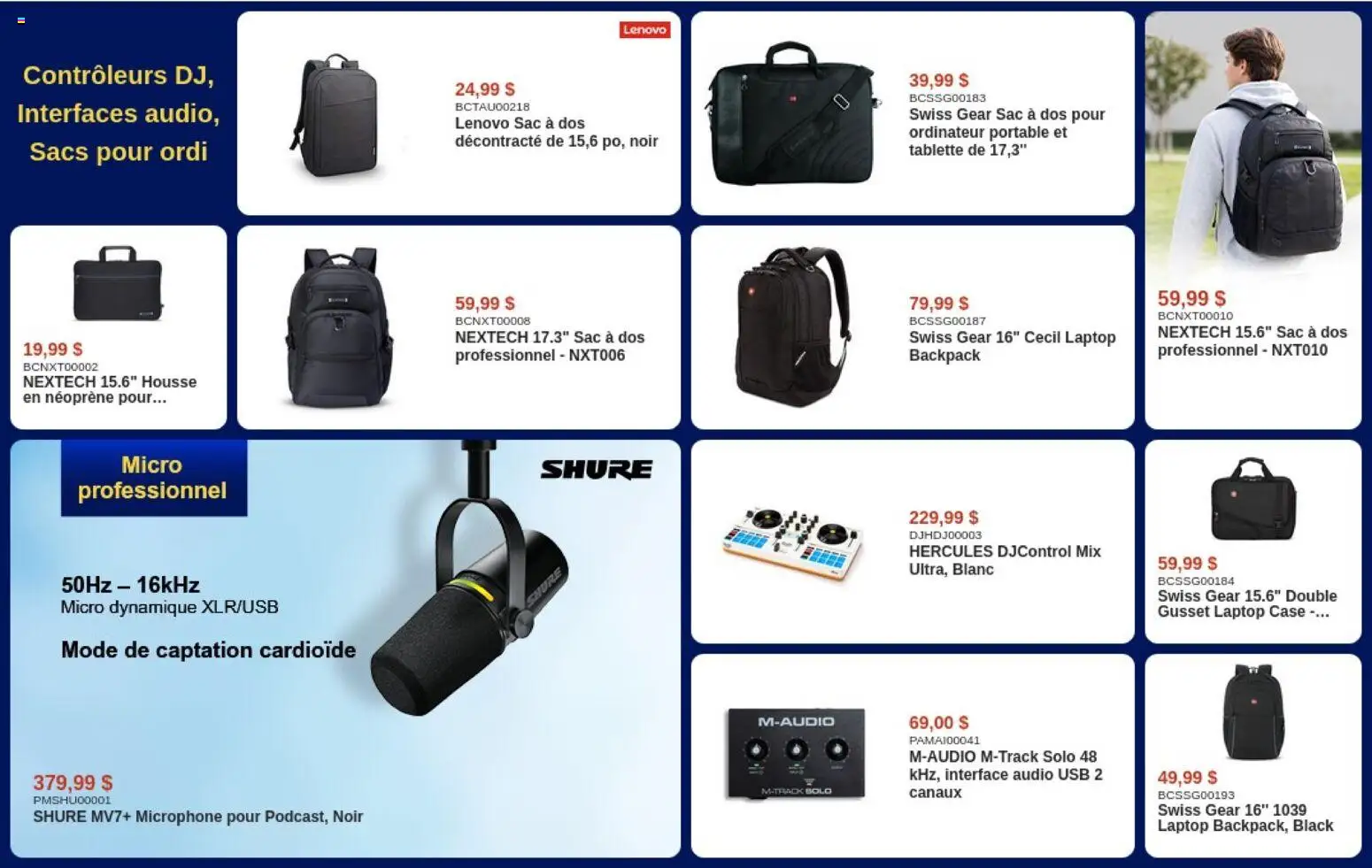 Canada Computers flyer valid from Sep 4, 2026 | Page: 10 | Products: Audio, Microphone, Case, Laptop