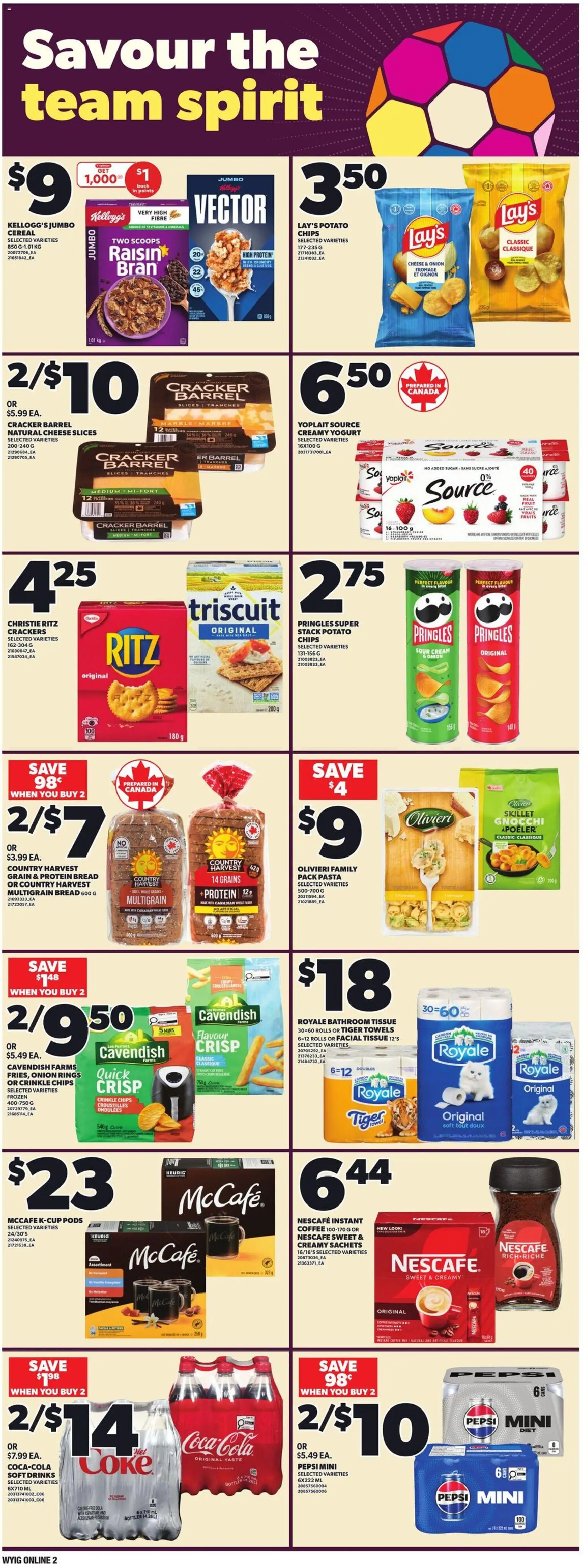 Loblaws flyer valid from 11.06.2026 | Page: 8 | Products: Pasta, Chips, Bread, Coffee