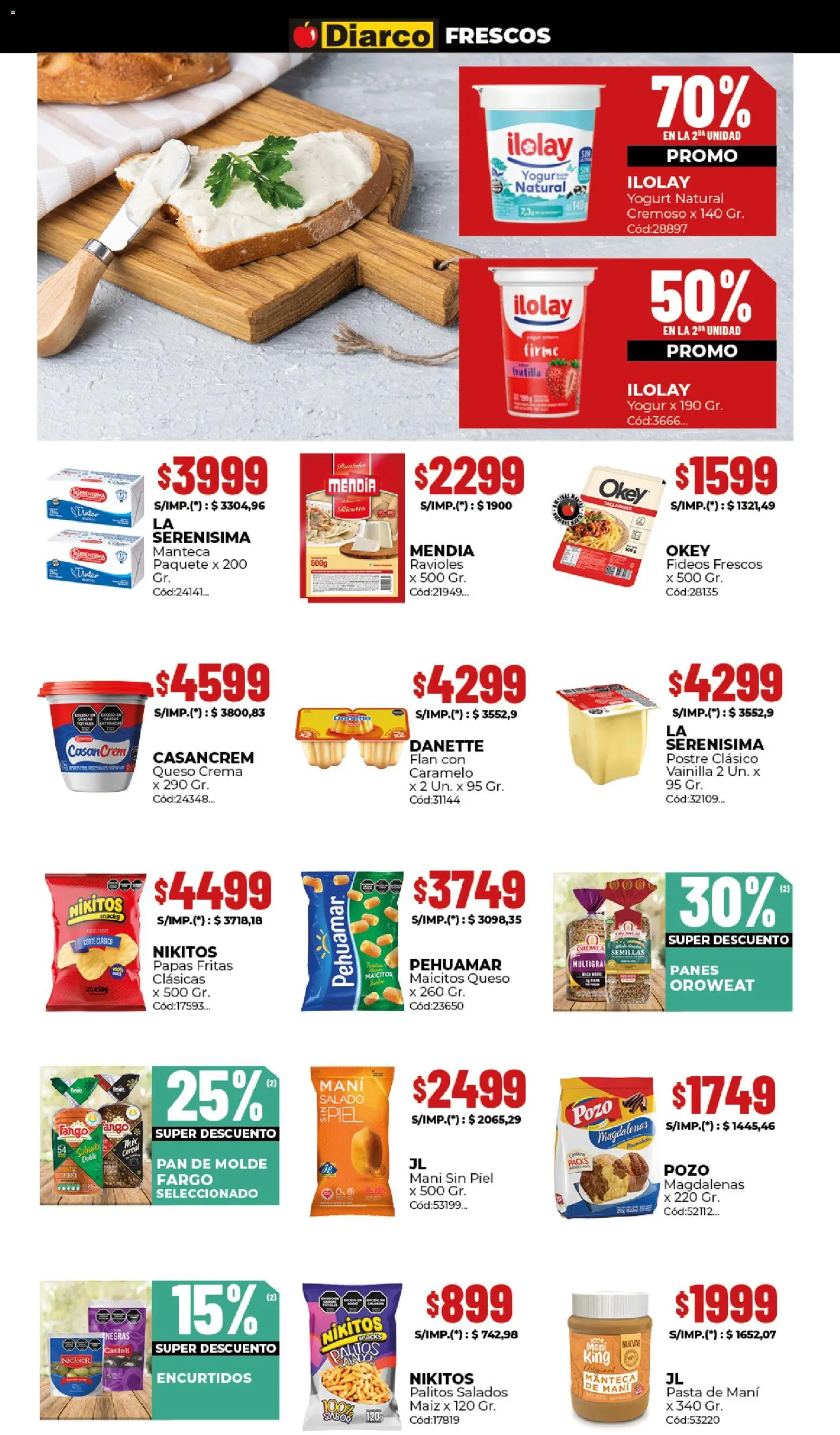 Diarco ofertas │ válido desde el 18.05.2026 | Página: 11 | Productos: Semillas, Manteca, Queso, Pan