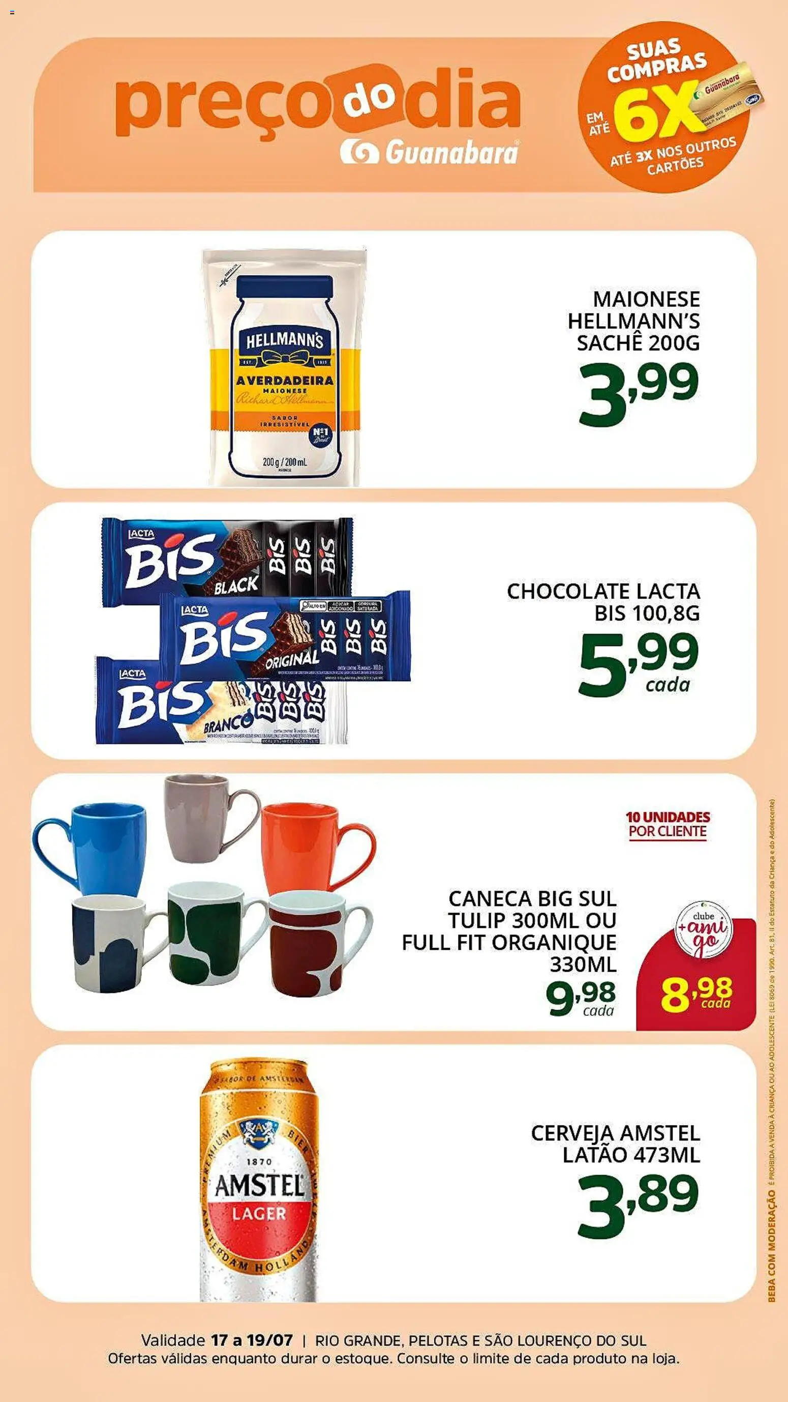 Supermercado Guanabara Folheto - válido de 17/07/2026 | Página: 2 | Produtos: Caneca, Chocolate, Cerveja, Maionese
