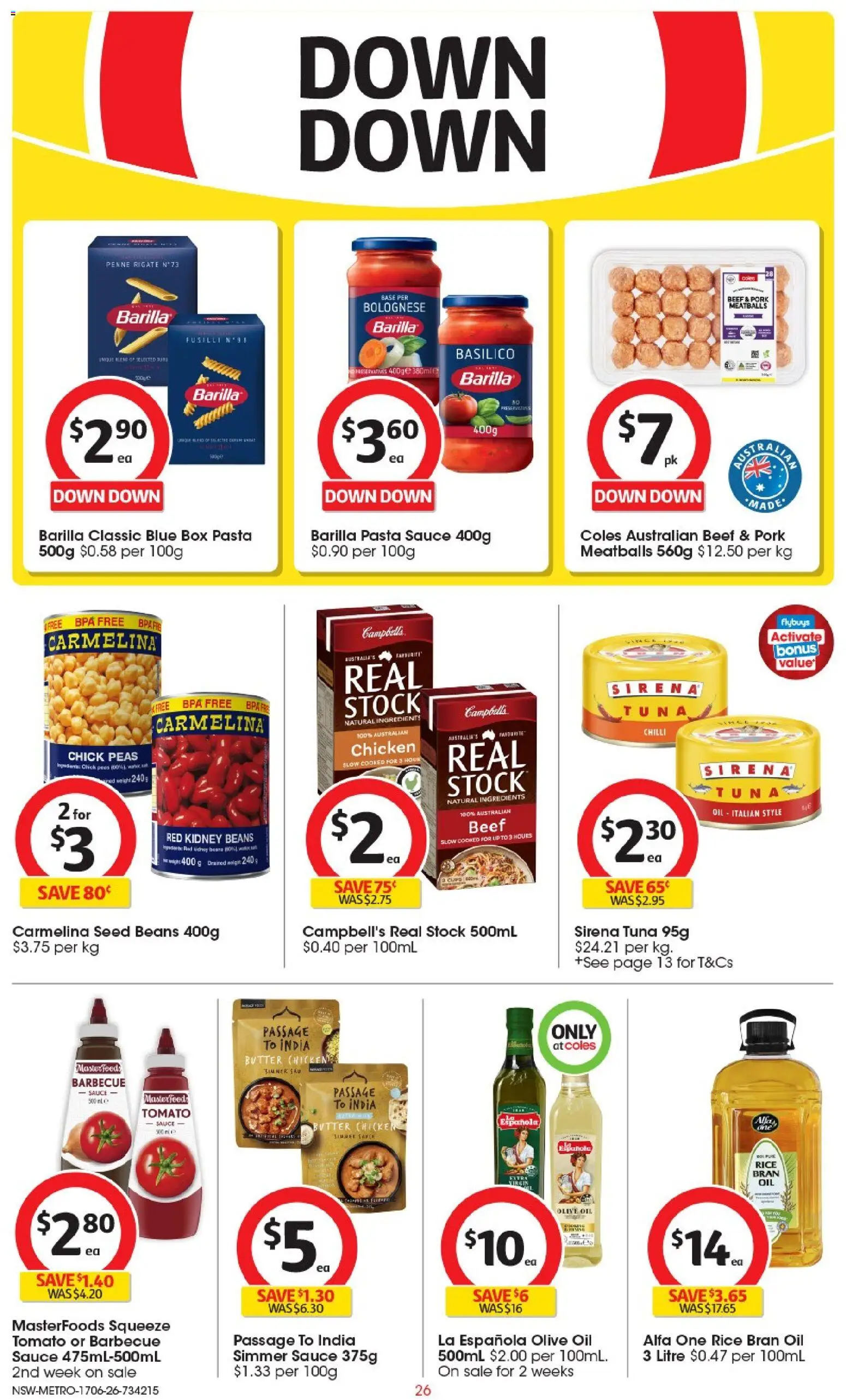 Coles catalogue - valid from 17.06.2026 | Page: 26 | Products: Pork, Olive oil, Tuna, Chilli