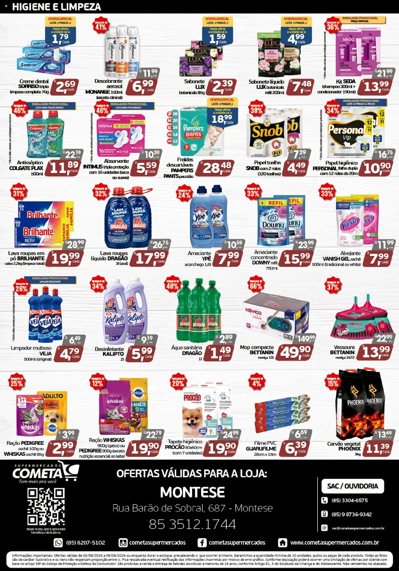Cometa Supermercados Folheto - válido de 03/09/2026 | Página: 4 | Produtos: Desodorante, Carne, Sabonete líquido, Ração
