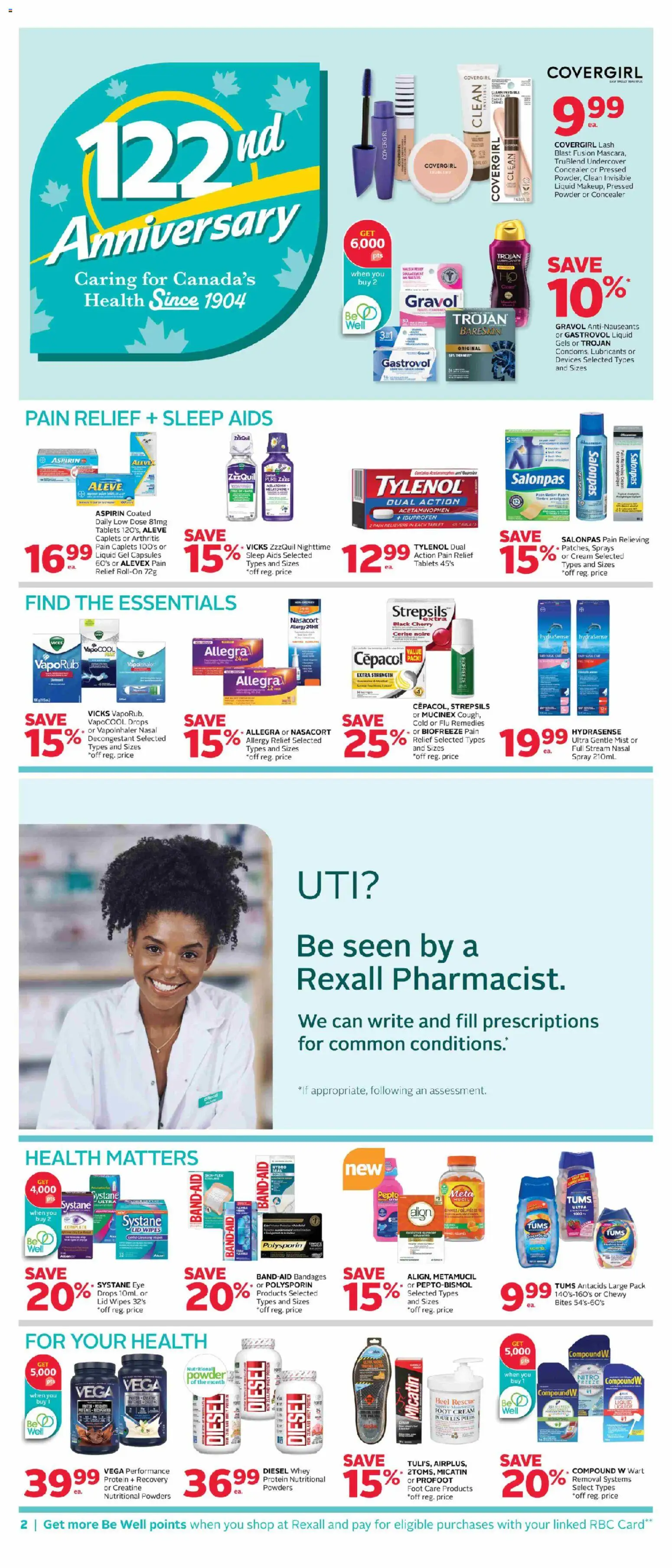 Rexall flyer valid from Sep 18, 2026 | Page: 9 | Products: Tablet, Concealer, Powder, Capsules