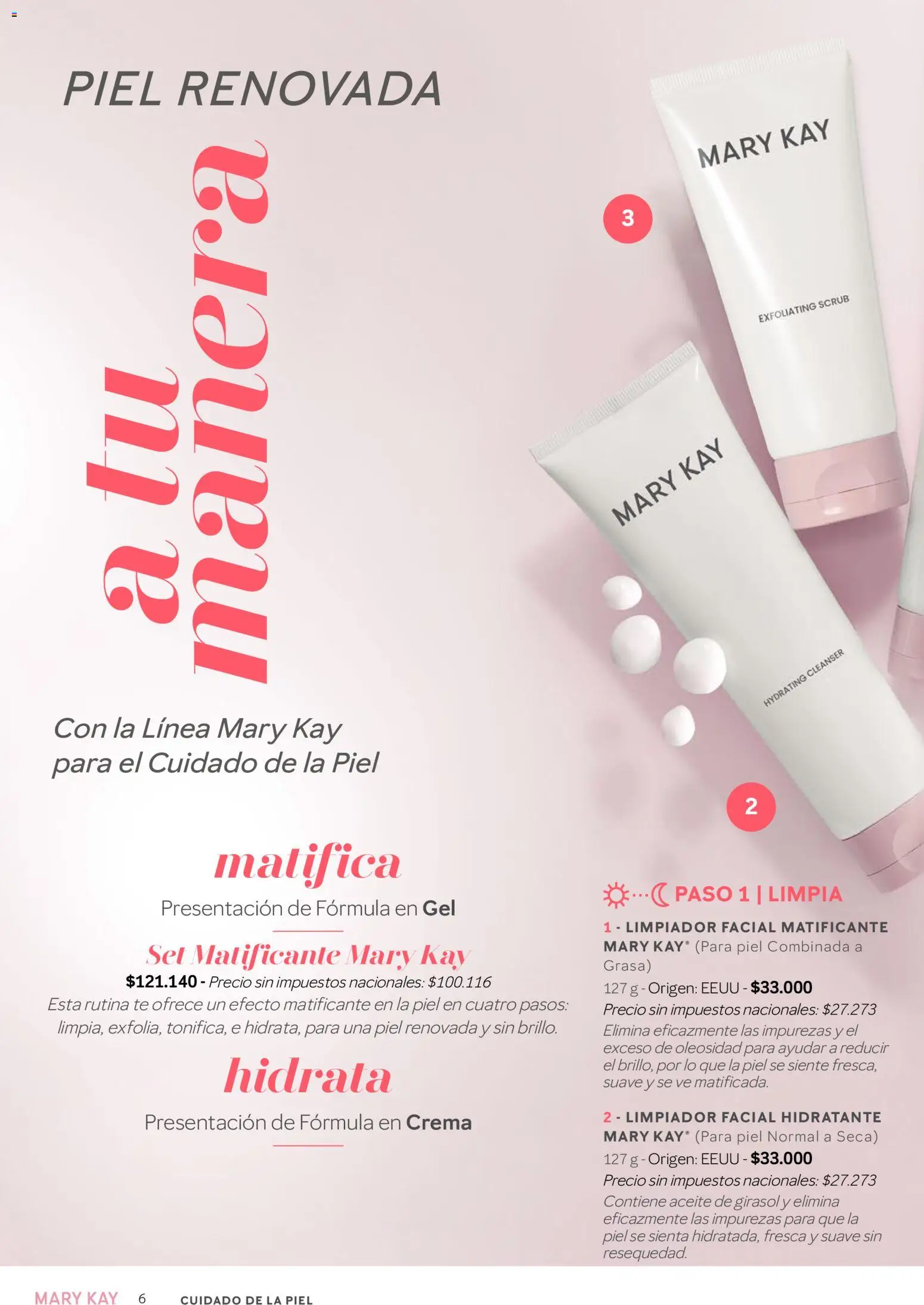 Mary Kay - Catálogo │ válido desde el 01/09/2026 | Página: 6 | Productos: Aceite de girasol, Té, Limpiador, Crema