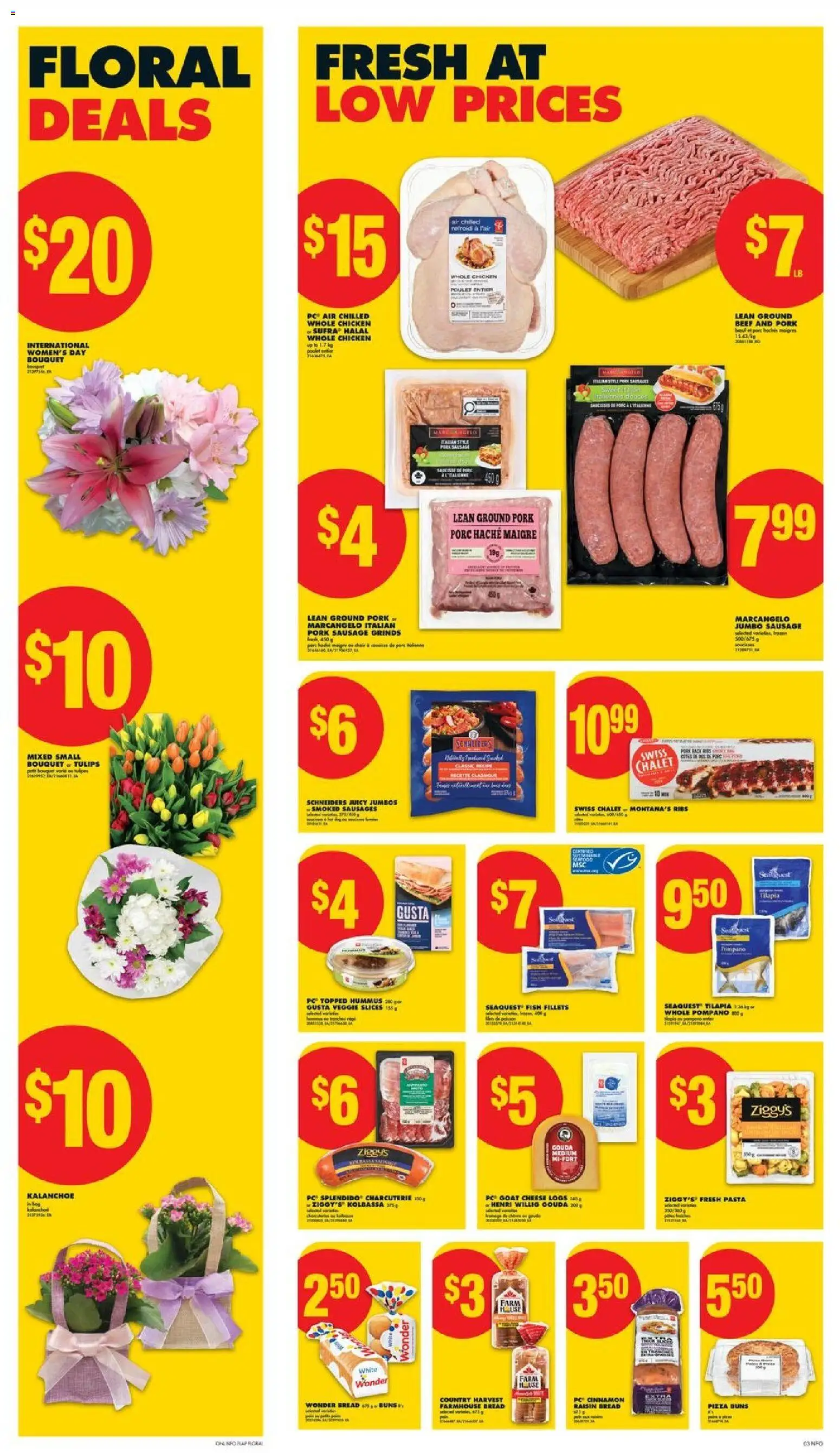 No Frills flyer valid from 05.03.2026 | Page: 3 | Products: Fish, Pasta, PC, Pork