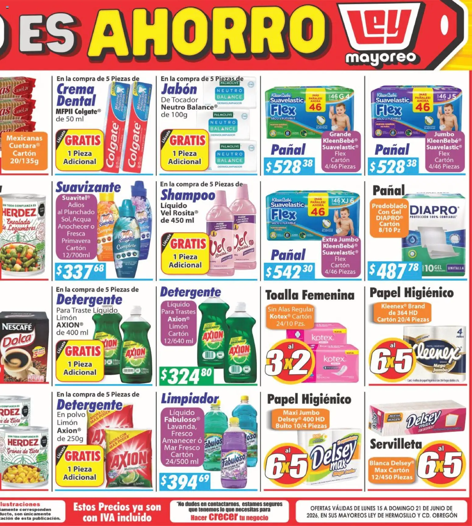 Nuevas ofertas de Casa Ley válidas en toda la República Mexicana desde el 15.06.2026. ¡Encuentra las mejores ofertas en Casa Ley folleto Hermosillo! | Página: 6 | Productos: Ensalada, Papel higiénico, Polvo, Jabón
