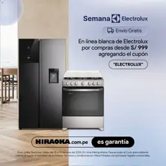 Vista previa de folleto Catálogo Hiraoka - Semana Electrolux de la Hiraoka válido desde 18/06/2026