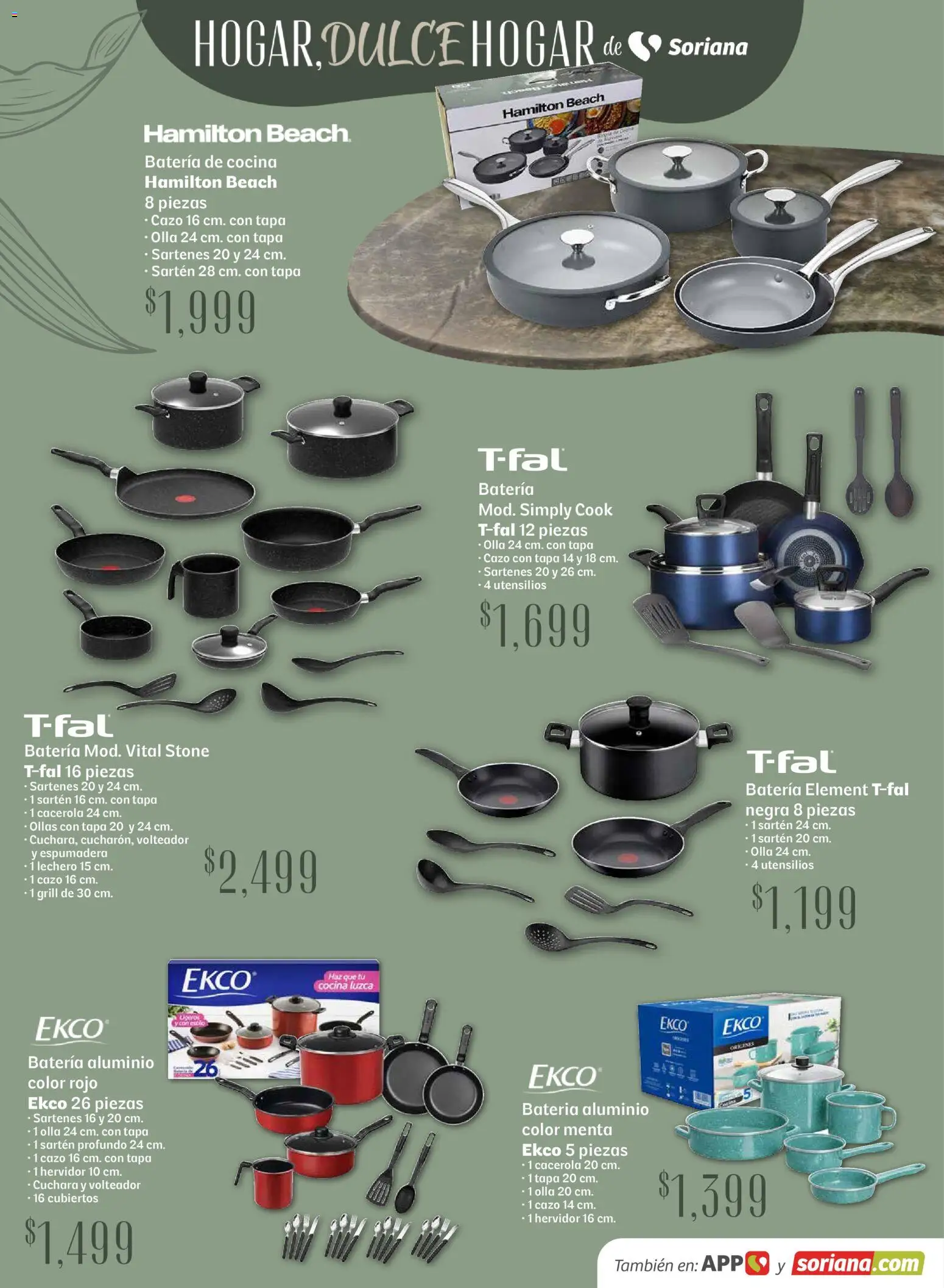 Nuevas ofertas de Soriana válidas en toda la República Mexicana desde el 15.04.2026. ¡Encuentra las mejores ofertas en Soriana Hogar Dulce Hogar Híper Nacional! | Página: 20 | Productos: Cocina, Espumadera, Batería, Sartén