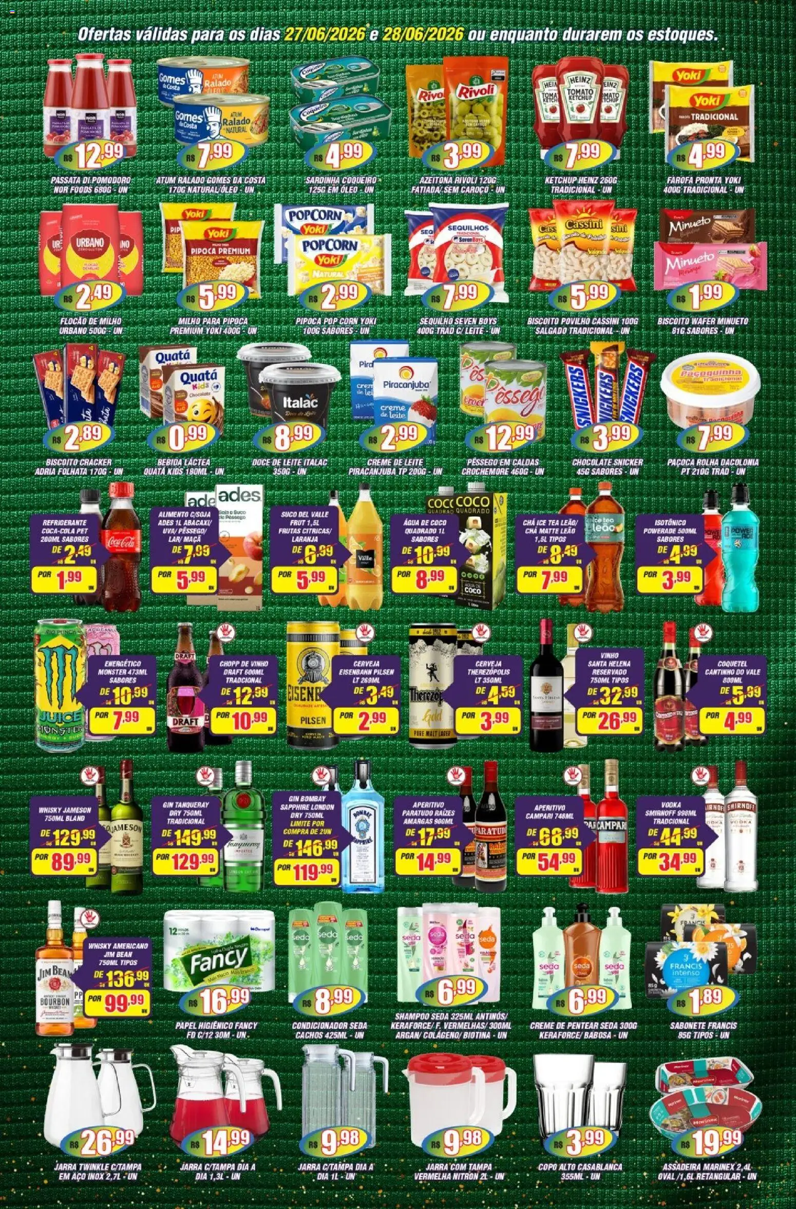 Violeta Supermercados Folheto - válido de 27/06/2026 | Página: 3 | Produtos: Água de coco, Gin, Ketchup, Bebida