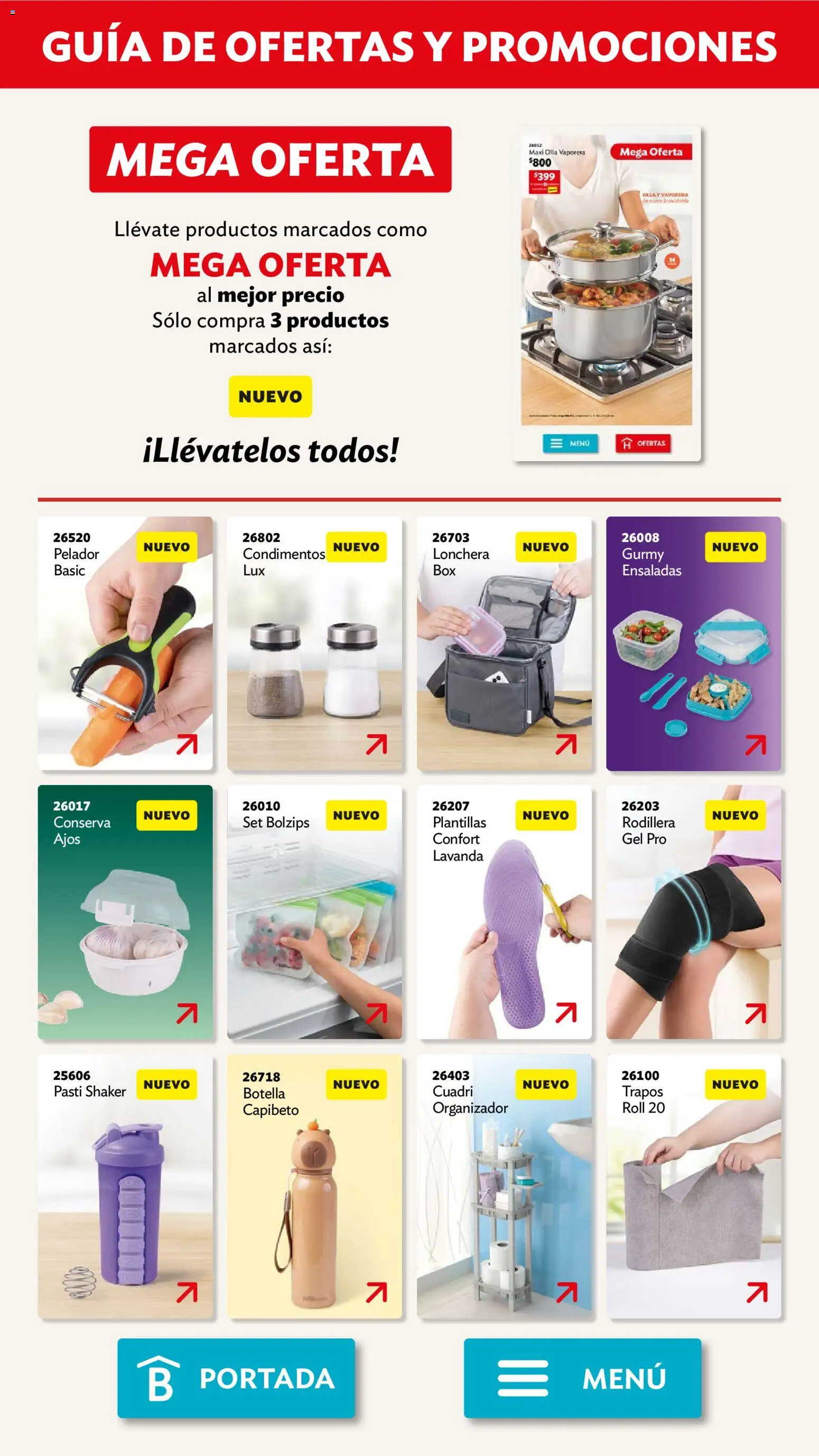 Nuevas ofertas de Betterware válidas en toda la República Mexicana desde el 02/02/2026. ¡Encuentra las mejores ofertas en Betterware campaña 2 2026! | Página: 113 | Productos: Organizador, Vaporera, Pelador, Olla