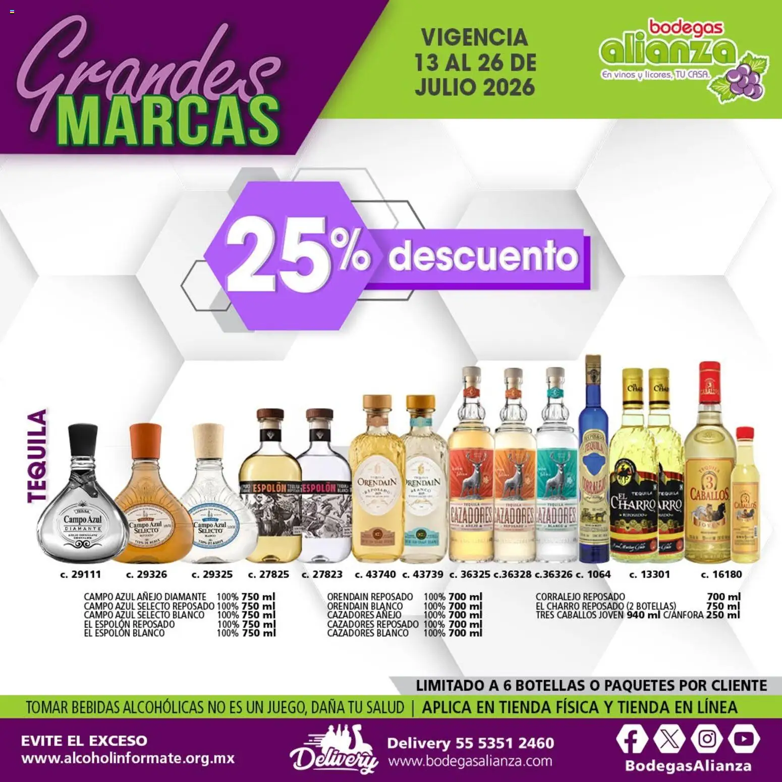 Nuevas ofertas de Bodegas Alianza válidas en toda la República Mexicana desde el 13/07/2026. ¡Encuentra las mejores ofertas en Bodegas Alianza catálogo Grandes Marcas! | Página: 5 | Productos: Tequila