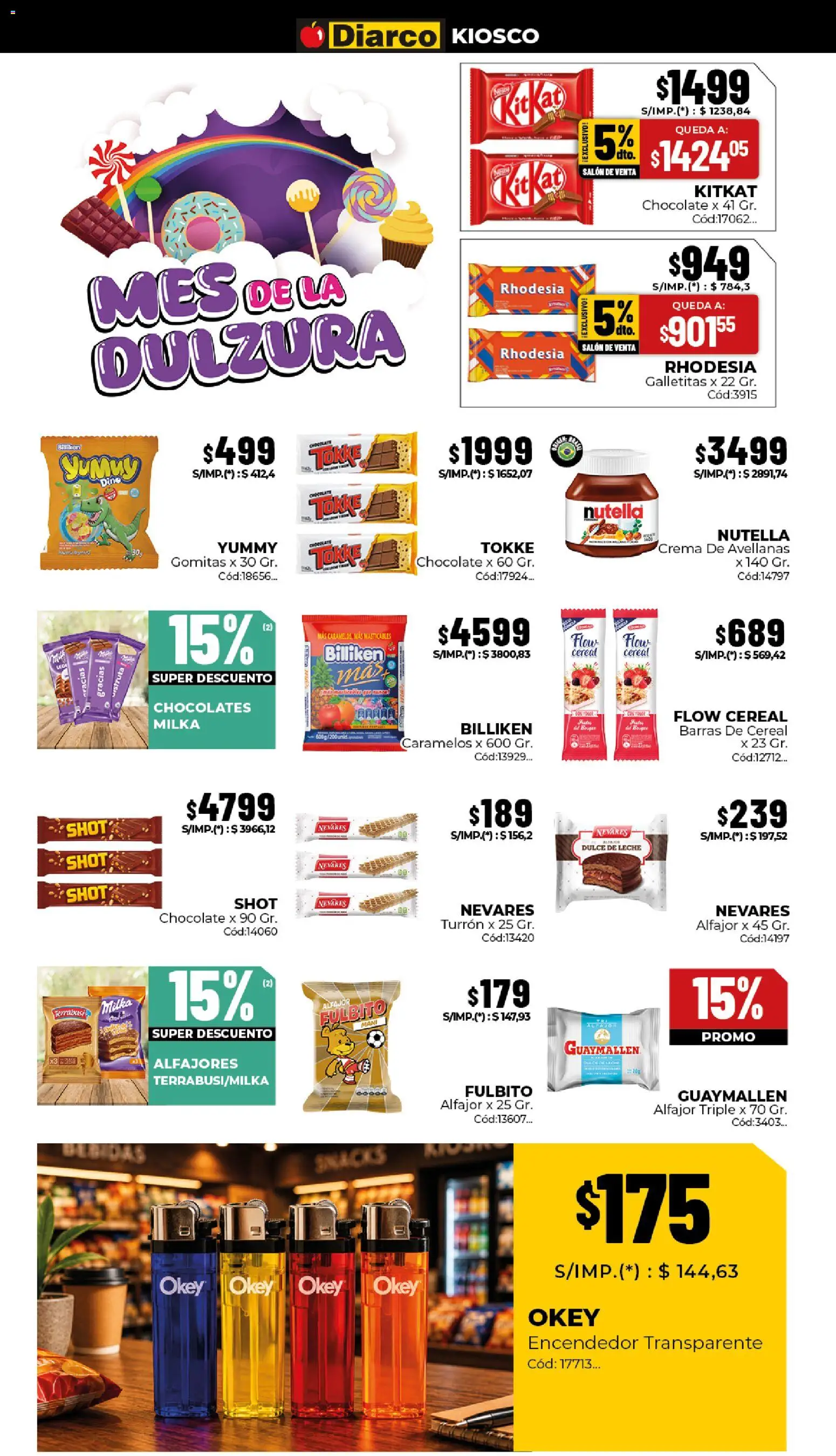Diarco - Ofertas Gba │ válido desde el 06/07/2026 | Página: 6 | Productos: Encendedor, Gomitas, Alfajor, Turrón
