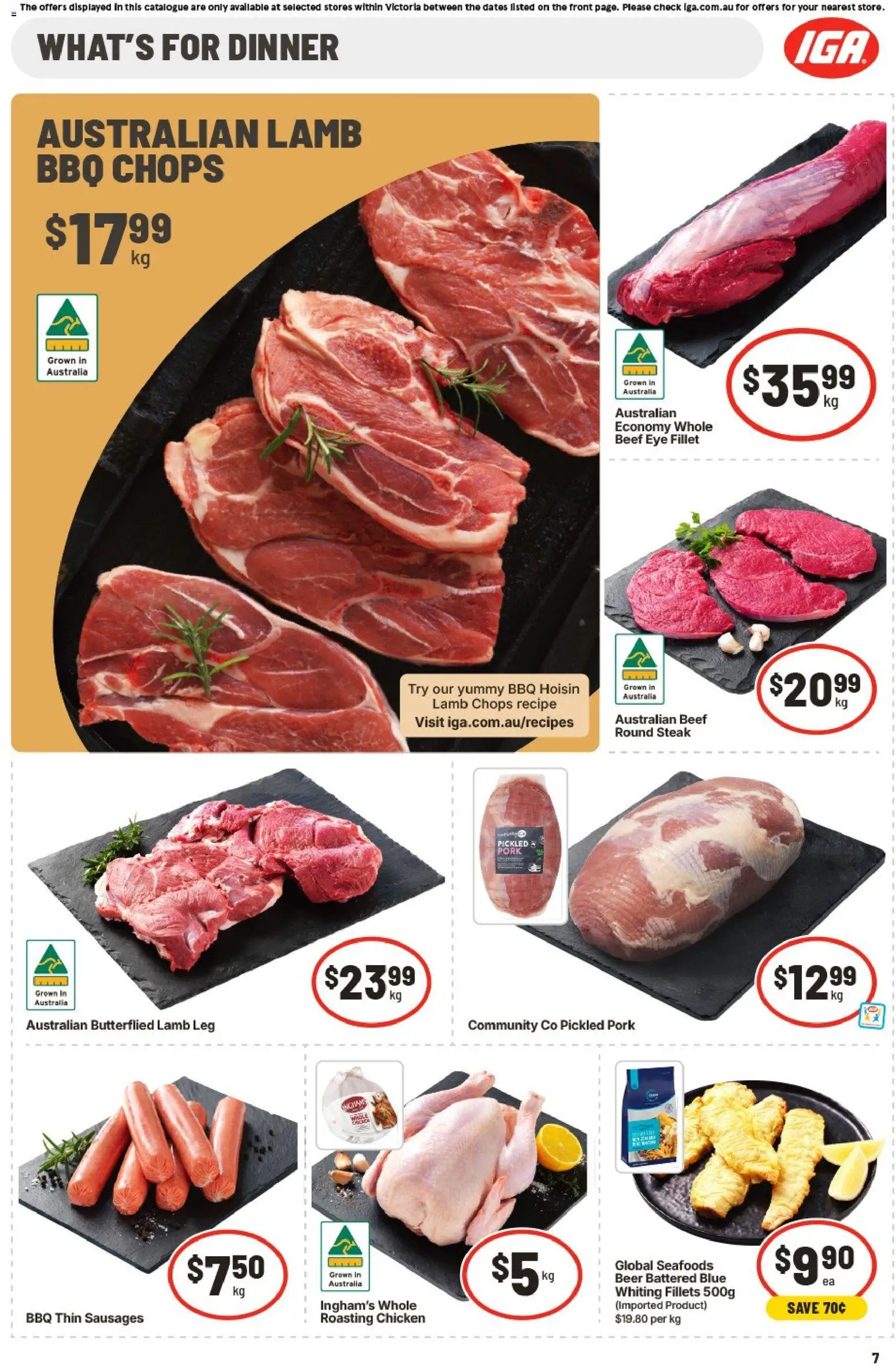 IGA catalogue - valid from 05/08/2026 | Page: 7 | Products: Beer, Chicken, Beef, Steak