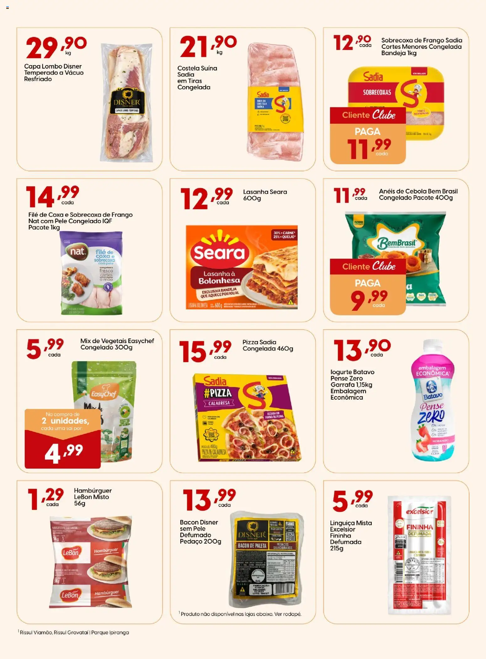 Rissul Folheto - válido de 10/09/2026 | Página: 10 | Produtos: Sobrecoxa de frango, Linguiça, Cálcio, Bacon