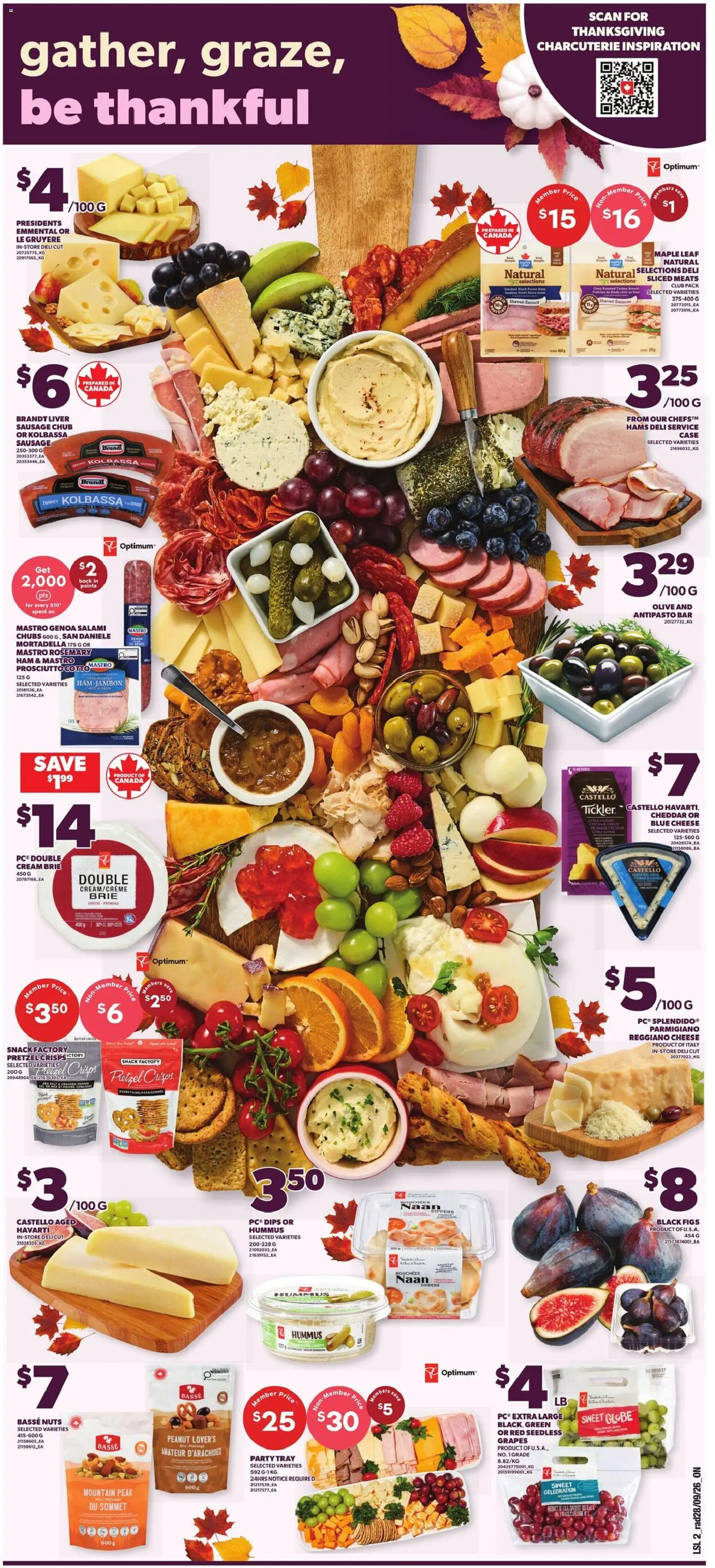Loblaws flyer valid from Oct 1, 2026 | Page: 3 | Products: Mortadella, Turkey breast, Salt, Grapes