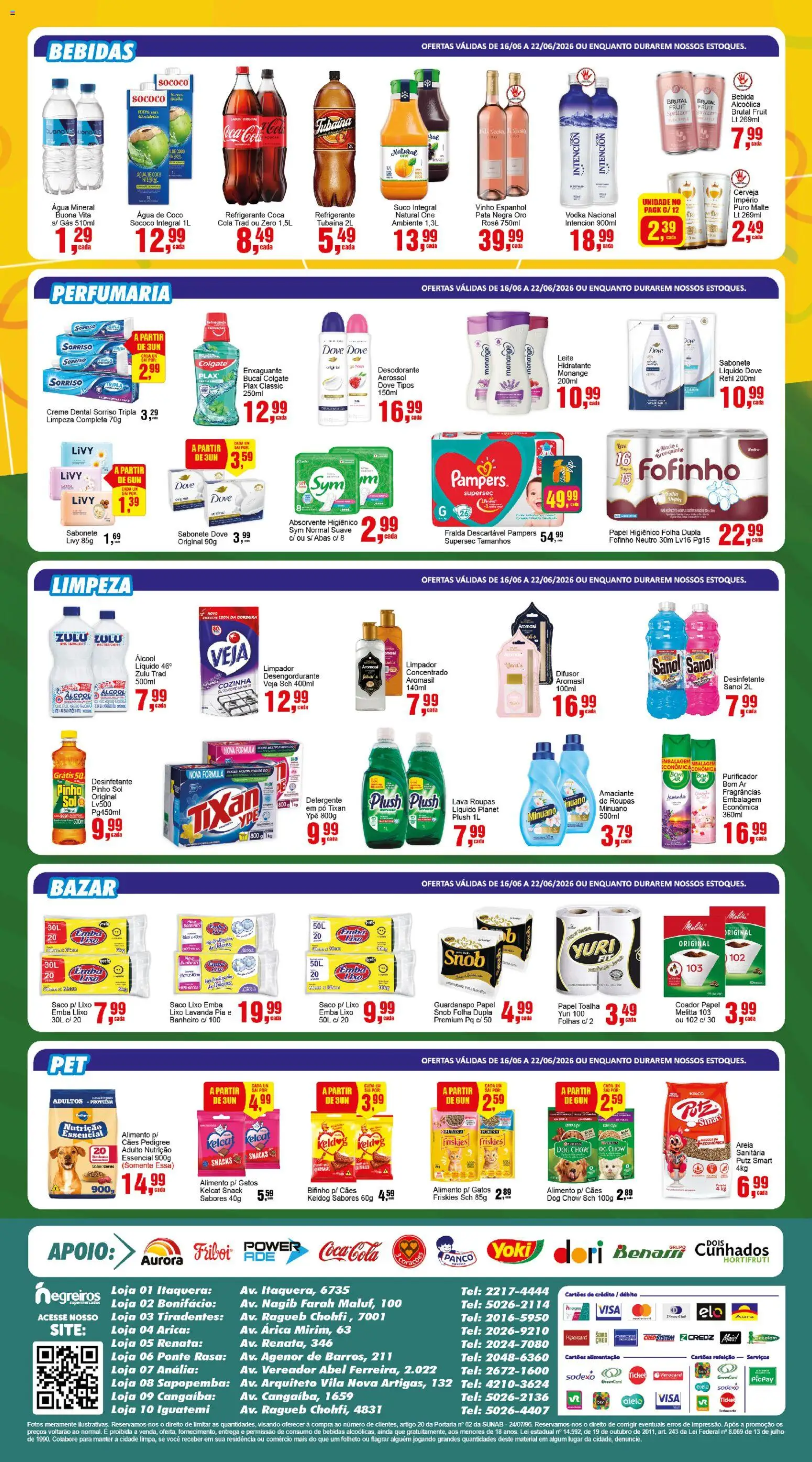 Negreiros Folheto - válido de 16.06.2026 | Página: 4 | Produtos: Pampers, Areia, Leite, Pia