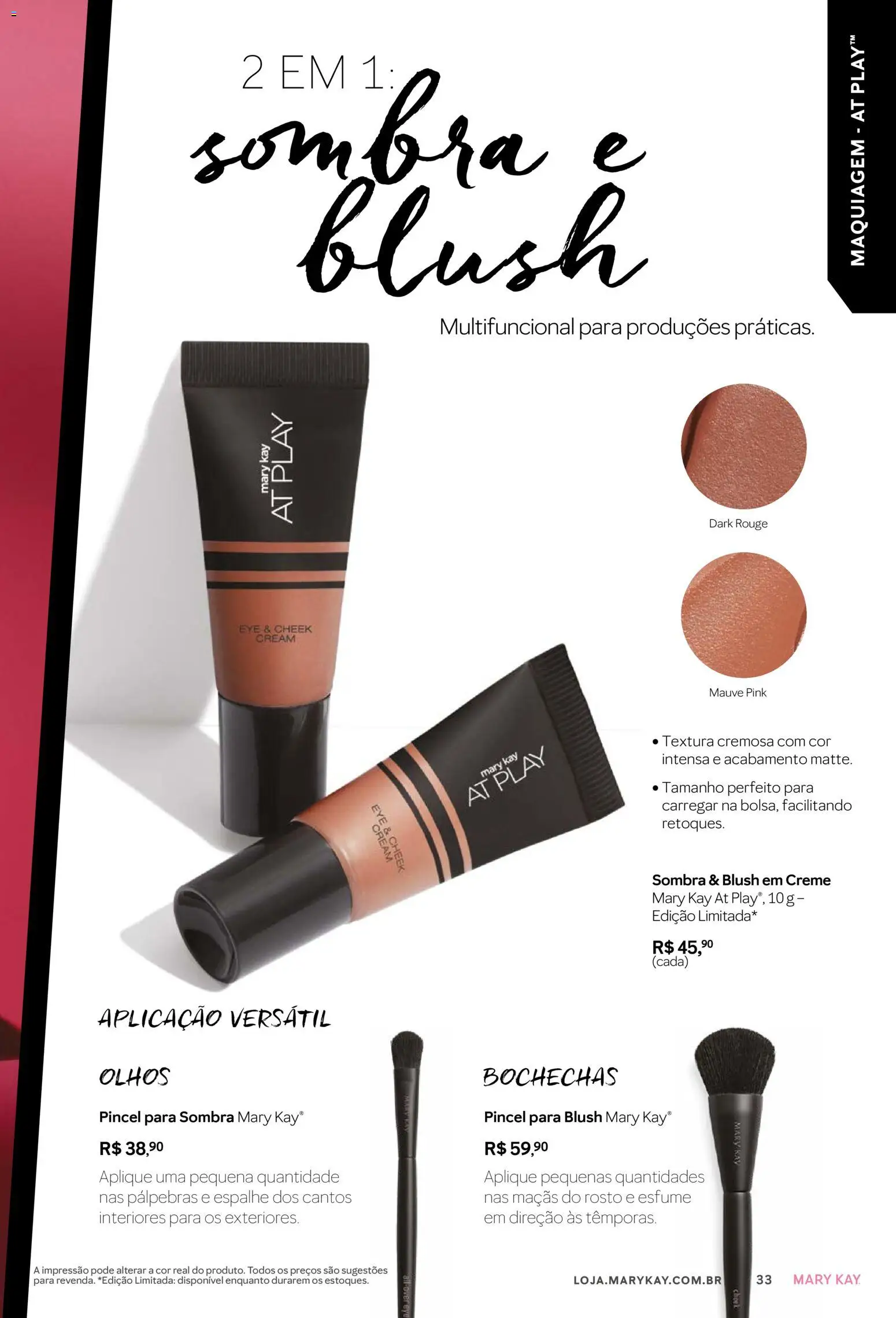 Mary Kay Folheto - válido de 01.01.2026 | Página: 33 | Produtos: Maquiagem, Blush, Maçãs, Creme