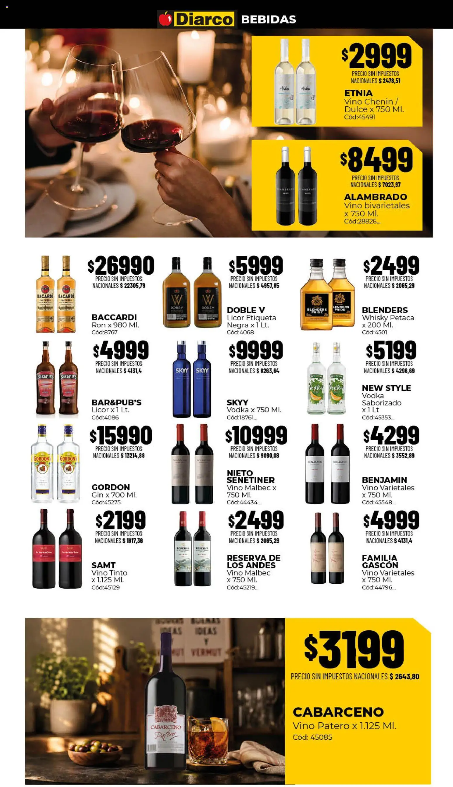 Diarco - Ofertas Sur │ válido desde el 10/08/2026 | Página: 8 | Productos: Bacardi, Ron, Vino tinto, Gin