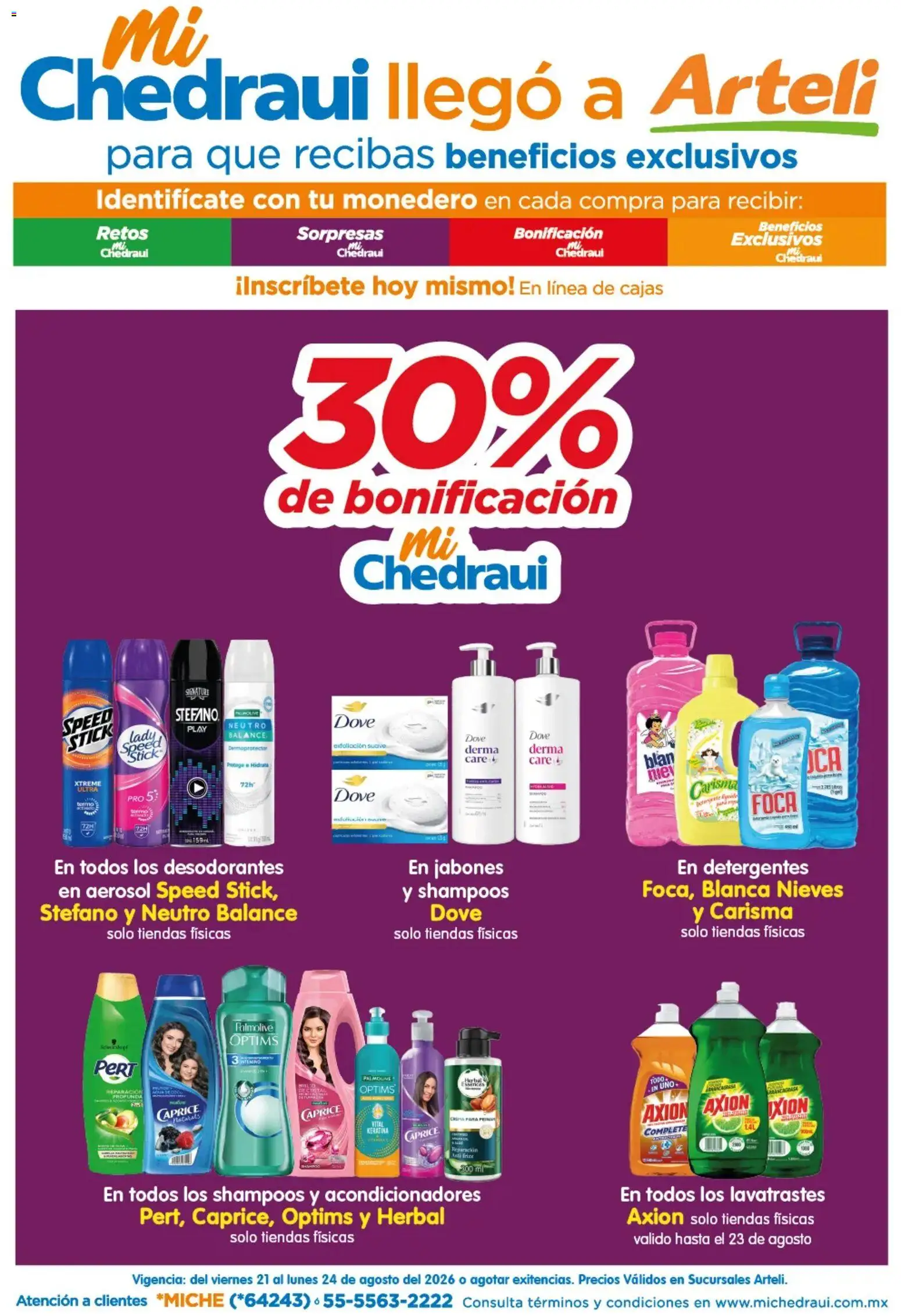 Nuevas ofertas de Arteli válidas en toda la República Mexicana desde el 21/08/2026. ¡Encuentra las mejores ofertas en Arteli folleto Mi Chedraui llegó! | Página: 1 | Productos: Monedero, Termo