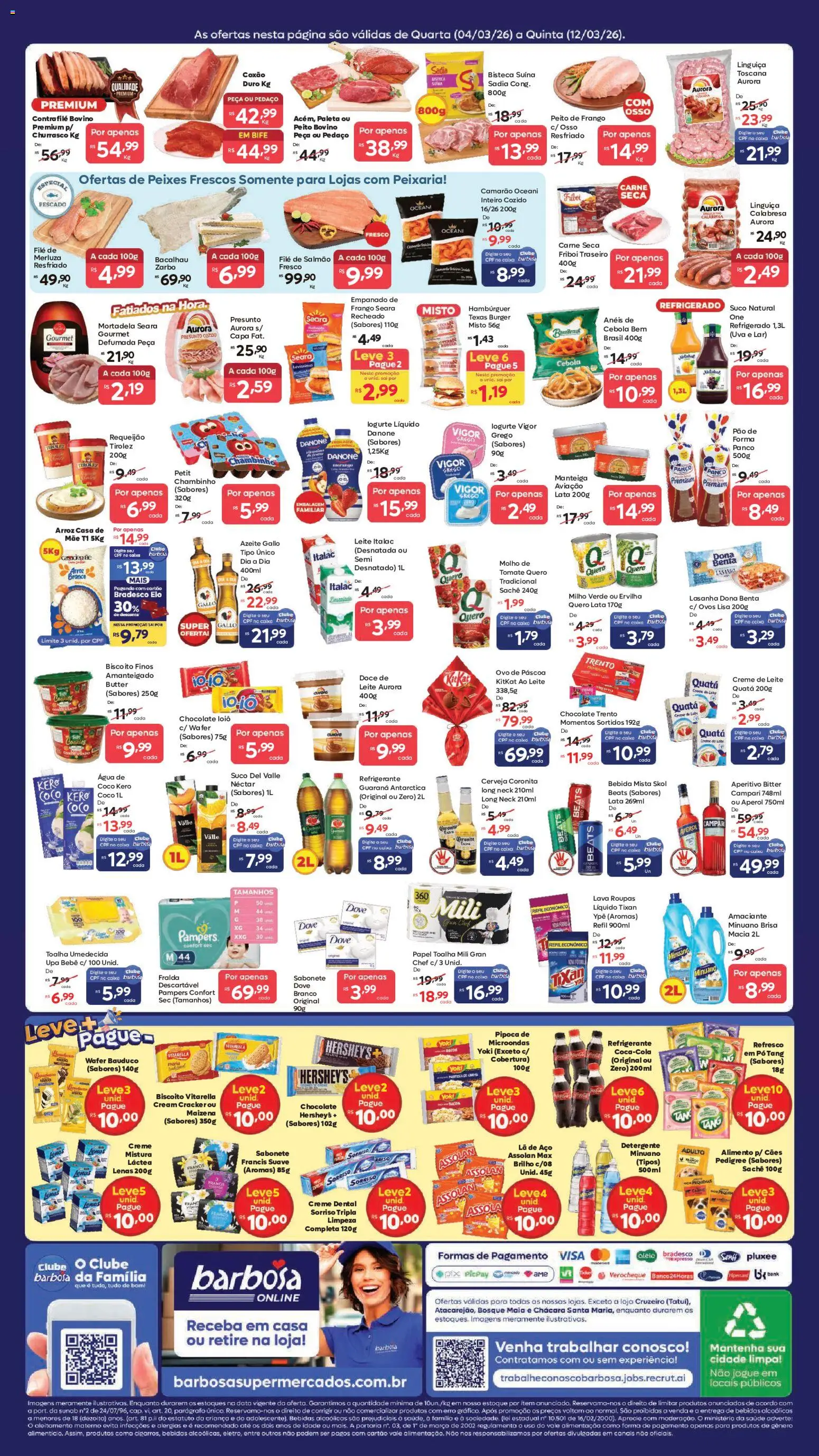 Barbosa Supermercados Folheto - válido de 04.03.2026 | Página: 2 | Produtos: Cerveja, Amaciante, Pipoca, Peito de frango
