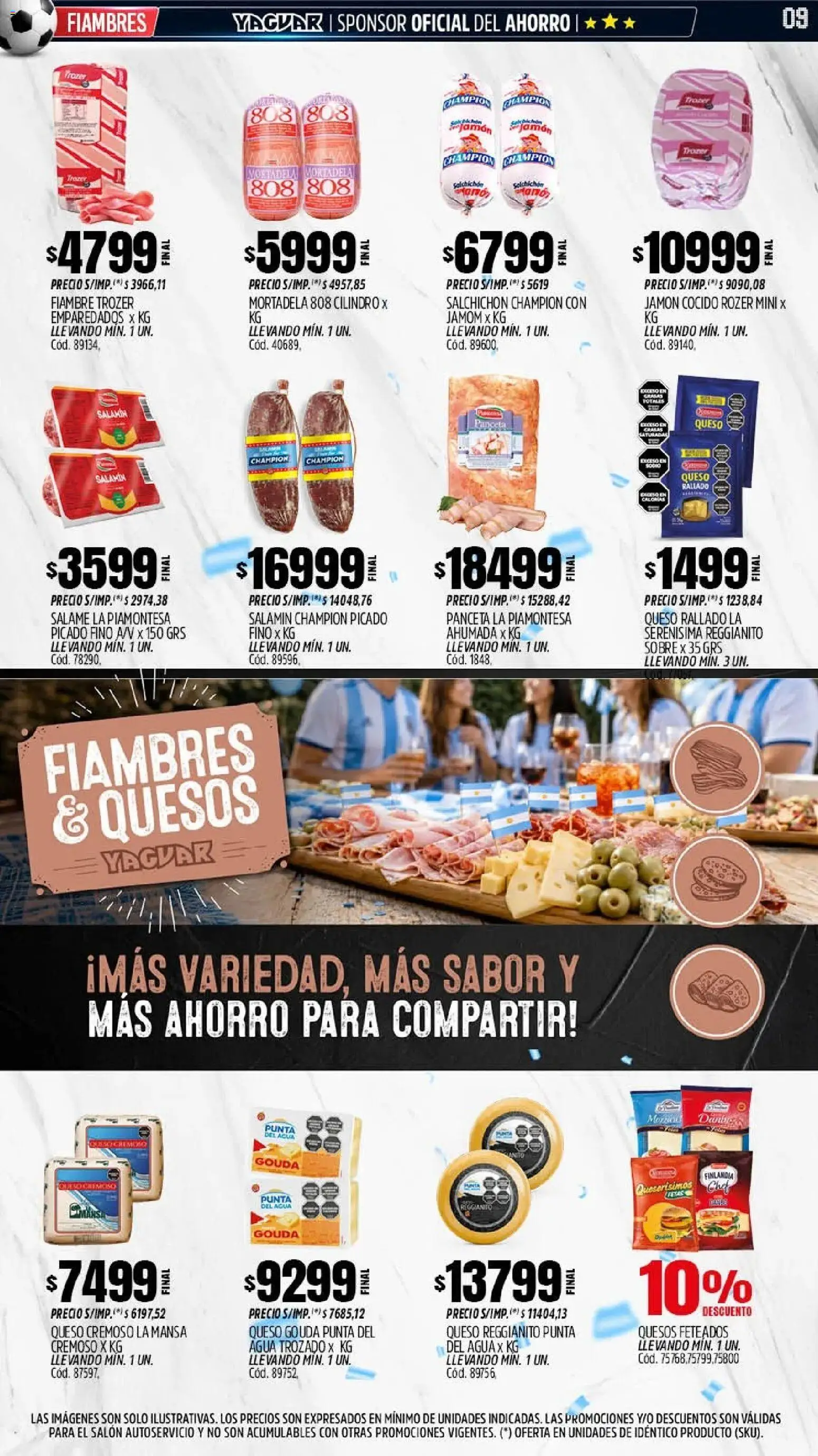 Yaguar catálogo │ válido desde el 01.06.2026 | Página: 9 | Productos: Agua, Queso, Jamón, Salame