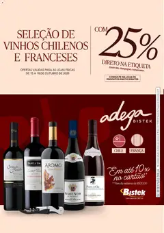Bistek Supermercados ofertas Seleção de Vinhos Chilenos e Franceses - Pré-Visualização do folheto da loja Bistek Supermercados, válido de 15/10/2026